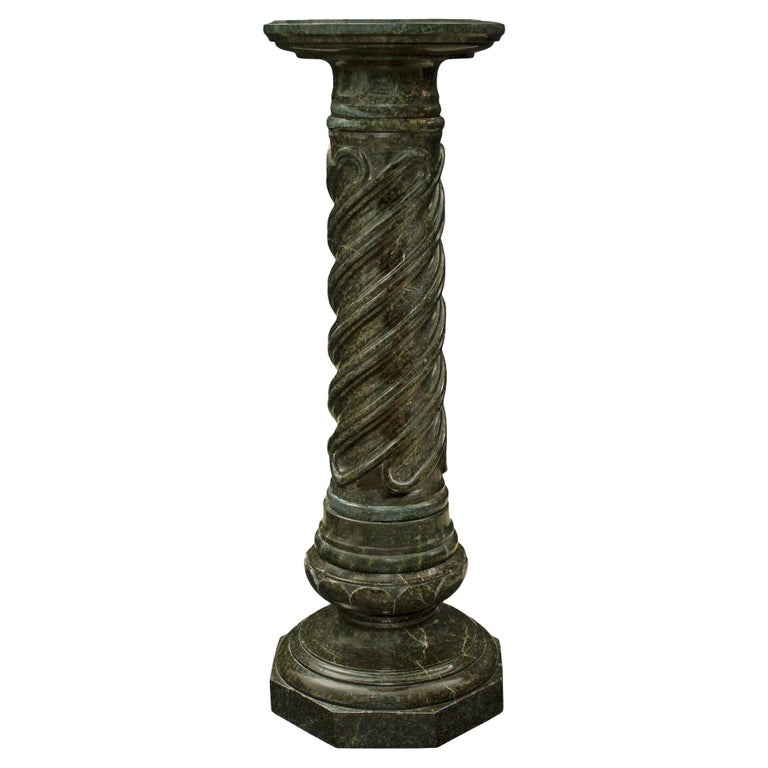 French 19th Century Vert Antique Marble Pedestal For Sale at 1stDibs