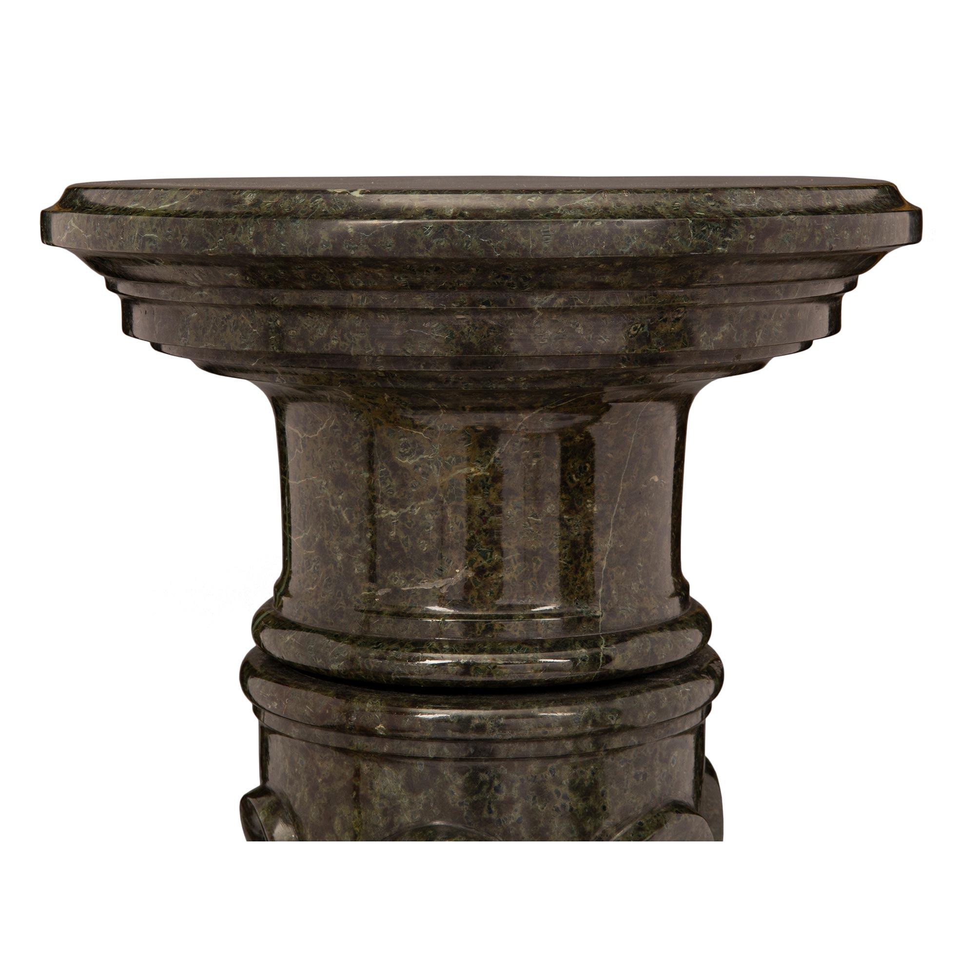 French 19th Century Vert De Patricia Marble Pedestal Column For Sale 1