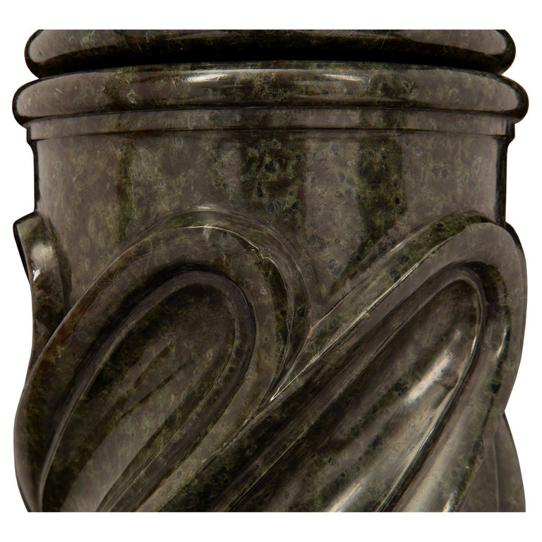 French 19th Century Vert De Patricia Marble Pedestal Column at 1stDibs