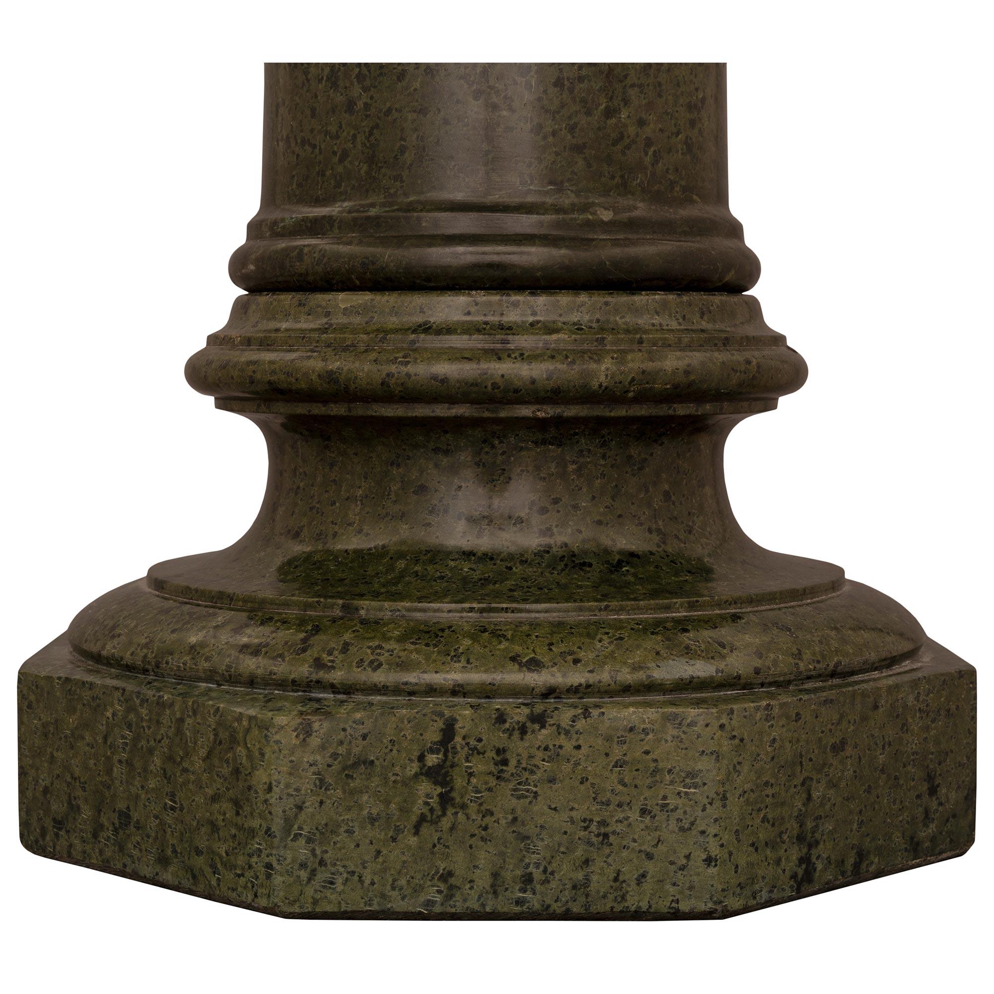 French 19th Century Vert De Patricia Marble Pedestal Column For Sale 5