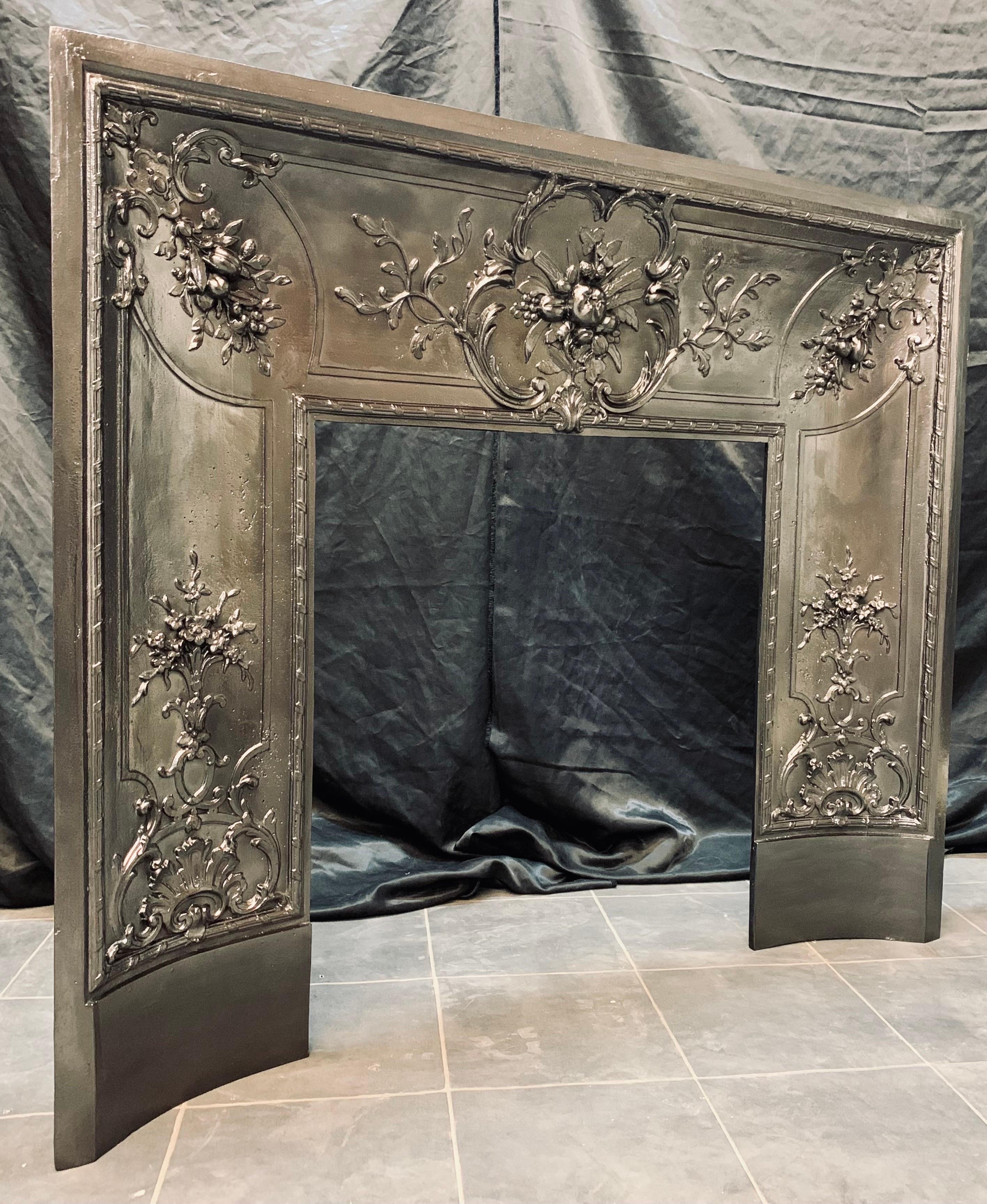 French 19th Century Victorian Cast Iron Fireplace Insert For Sale 7