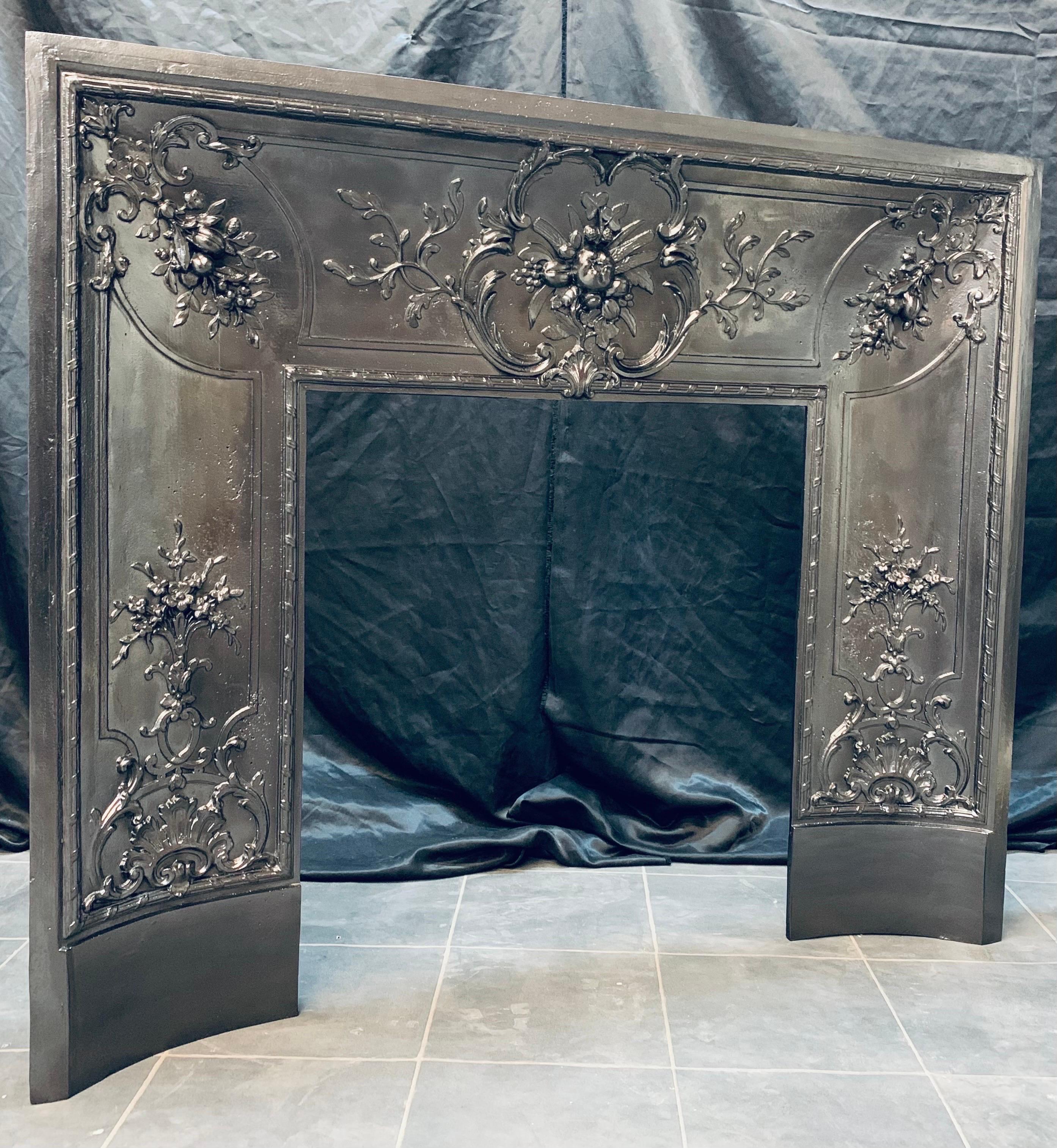 French 19th Century Victorian Cast Iron Fireplace Insert For Sale 9