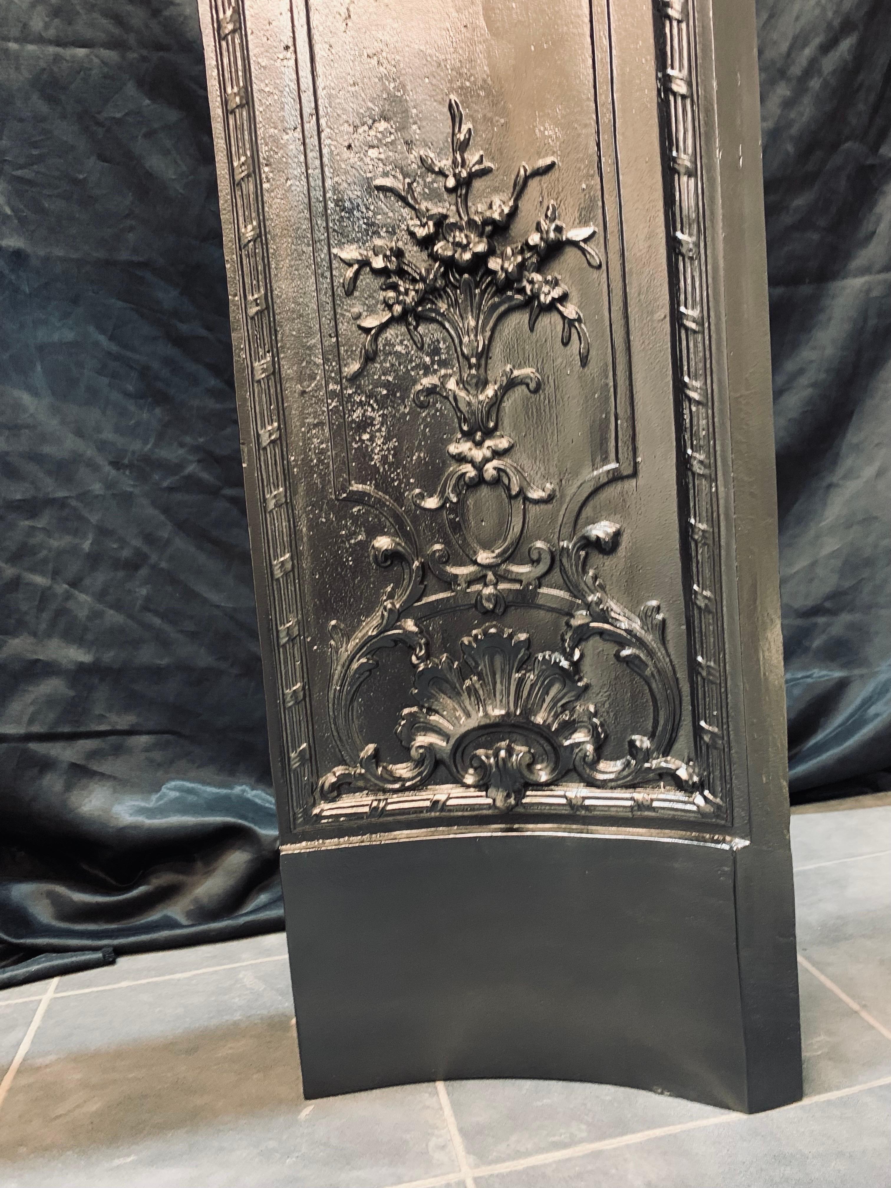 French 19th Century Victorian Cast Iron Fireplace Insert For Sale 3
