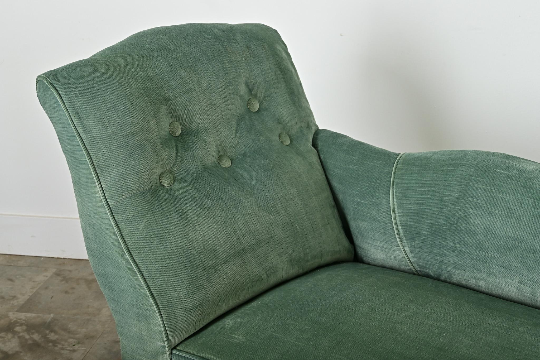 Chaise in velluto francese del XIX secolo in stile vittoriano in vendita 1
