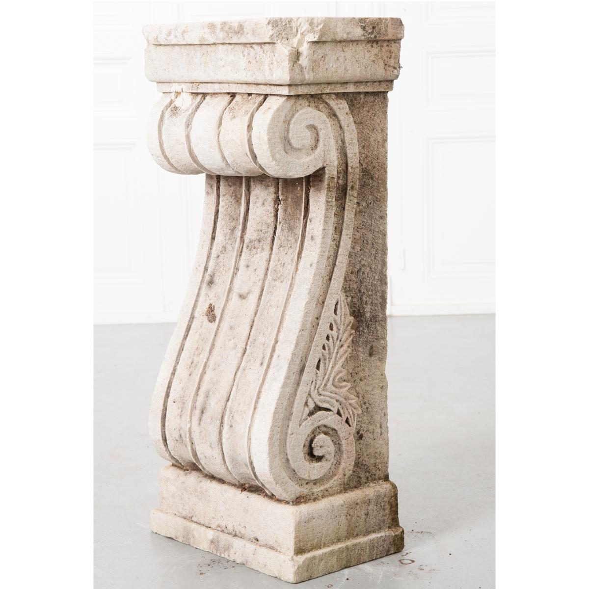 Stone French 19th Century Wall Pedestal or Console For Sale
