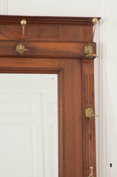 French 19th Century Walnut and Brass Hall Tree