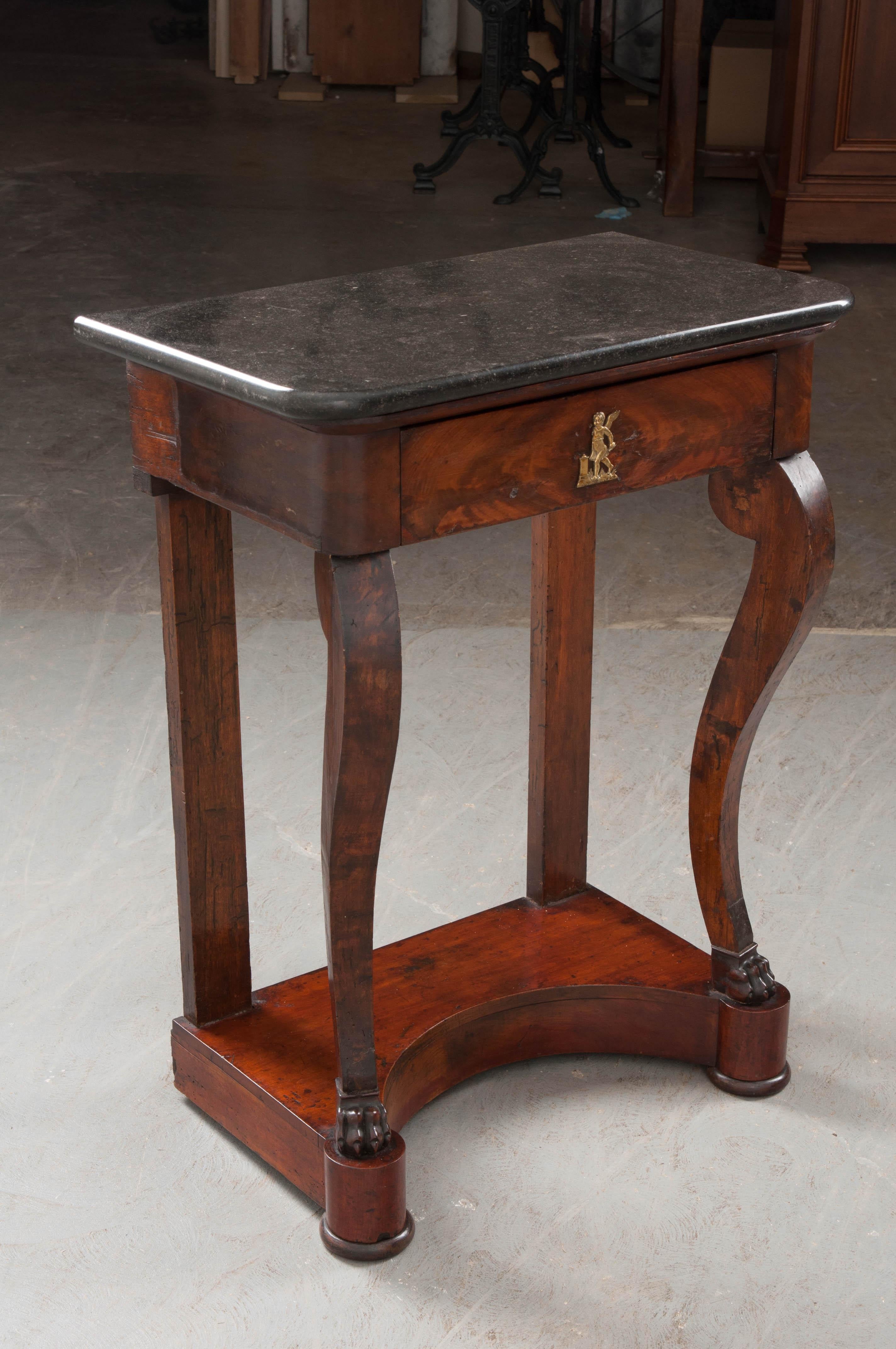 French 19th Century Walnut and Mahogany Restauration Console 1