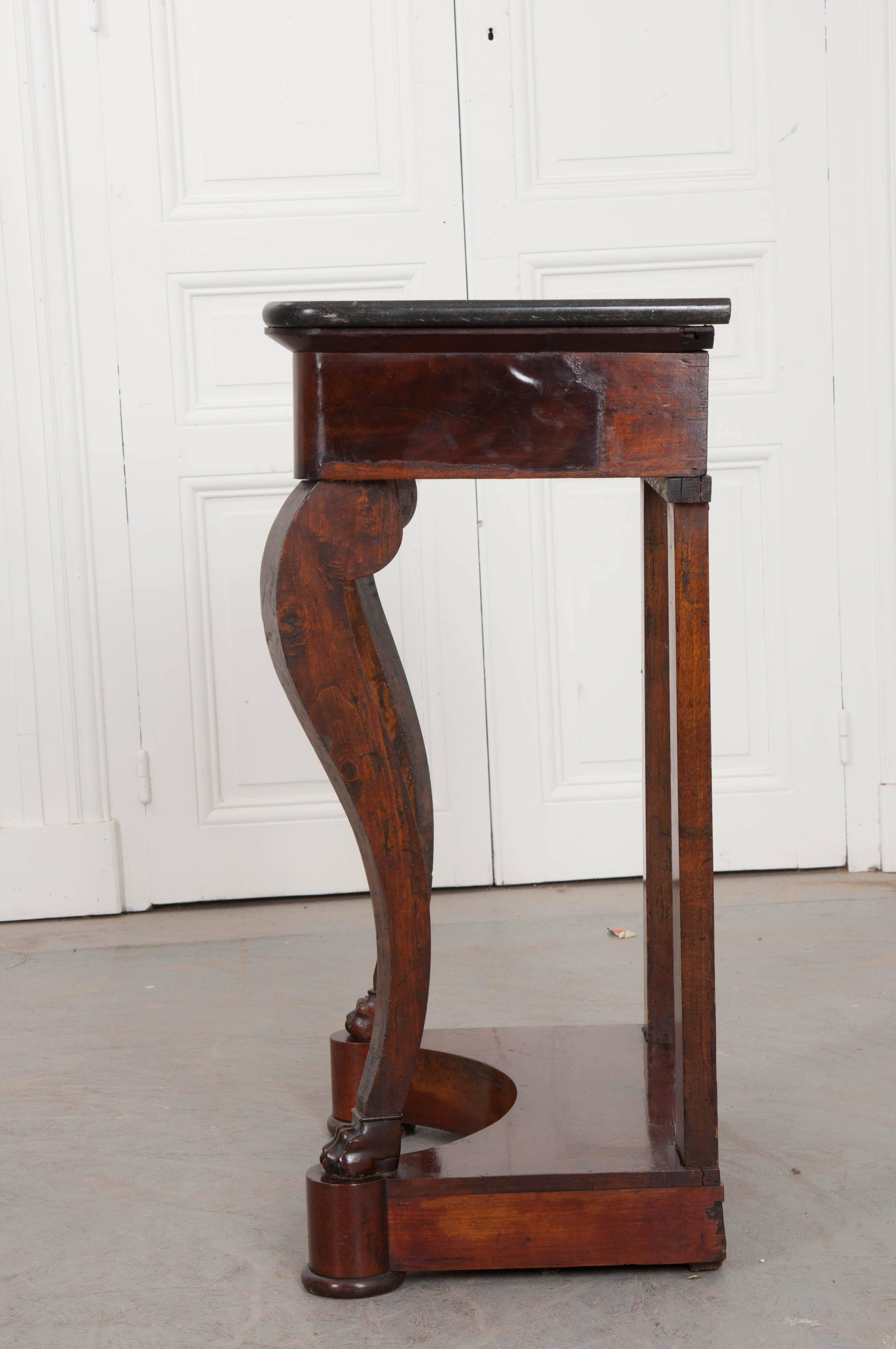 French 19th Century Walnut and Mahogany Restauration Console 4