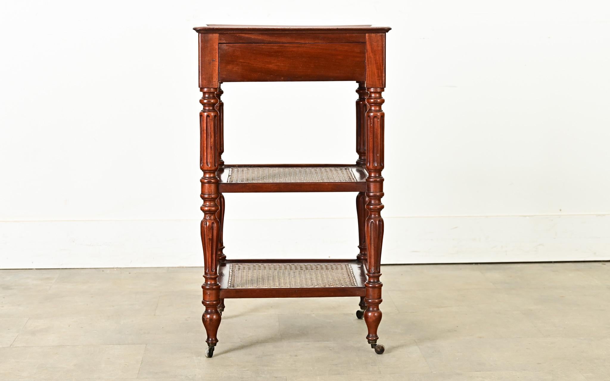 Other French 19th Century Walnut and Marble Etagere