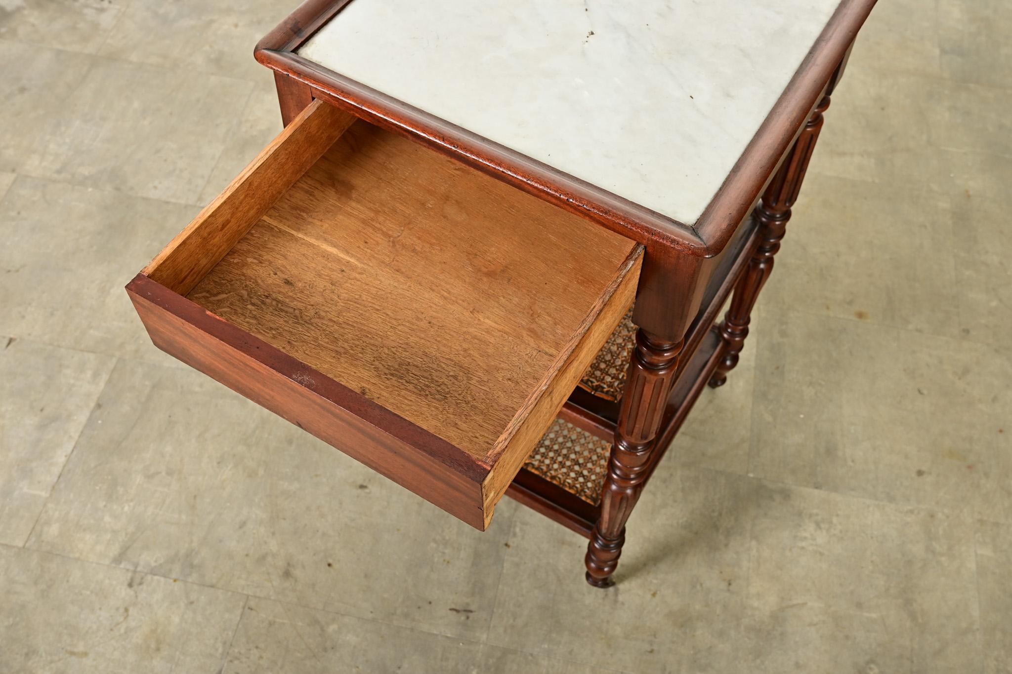 French 19th Century Walnut and Marble Etagere 1