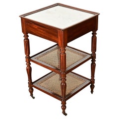 French 19th Century Walnut and Marble Etagere