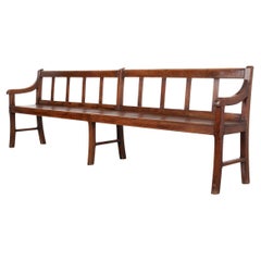 Banc en noyer et chêne français du XIXe siècle