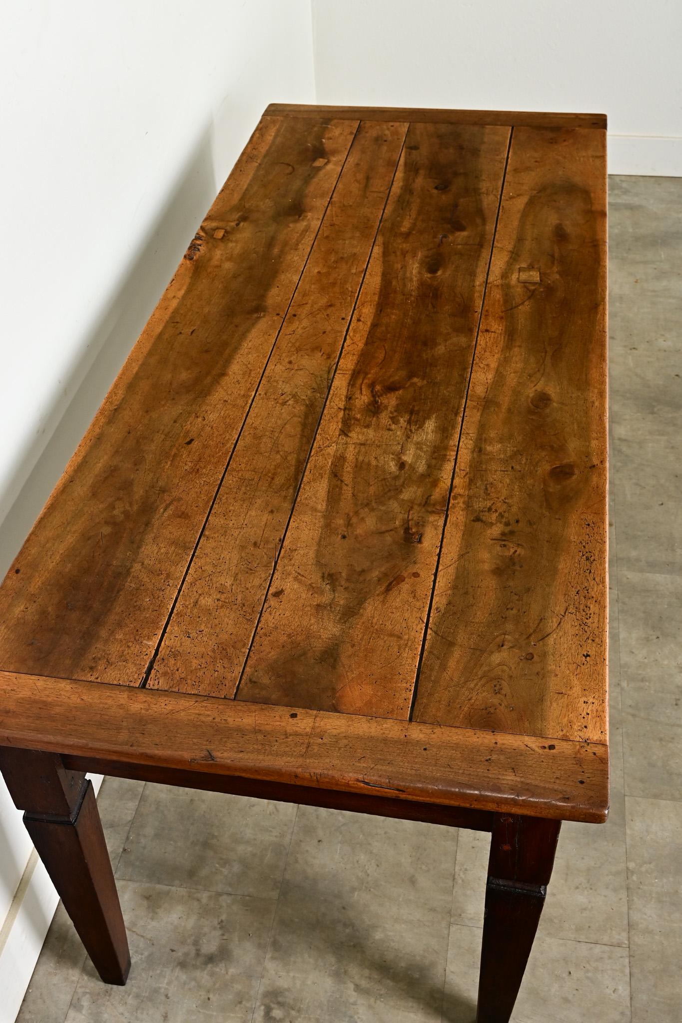 French 19th Century Walnut and Oak Dining Table 1