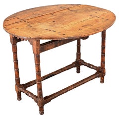 French 19th Century Walnut and Oak Dropleaf Console