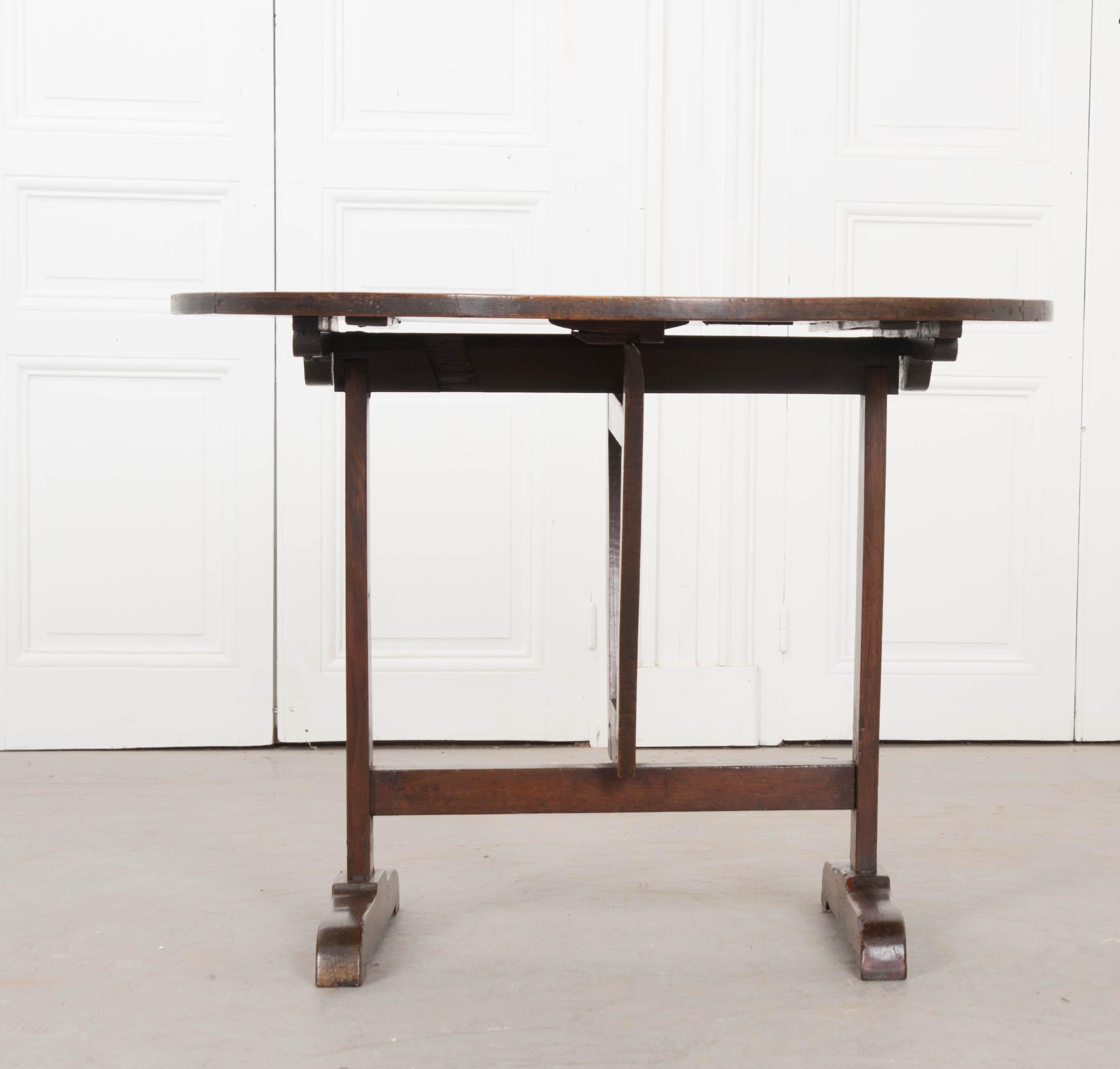 French Provincial French 19th Century Walnut and Oak Wine Tasters Table