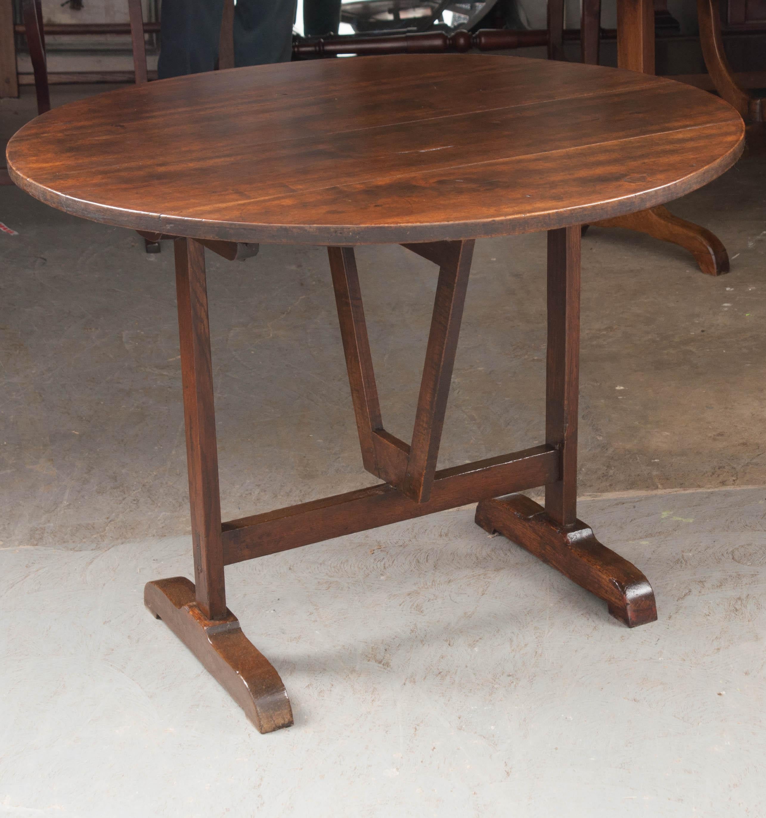 French 19th Century Walnut and Oak Wine Tasters Table 3