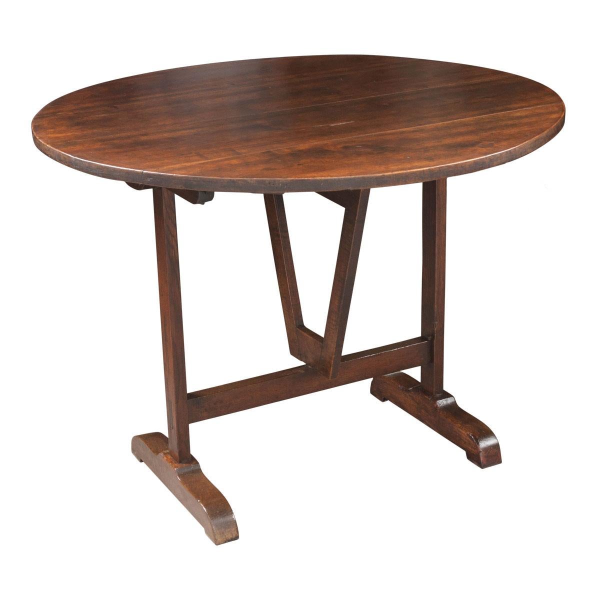French 19th Century Walnut and Oak Wine Tasters Table