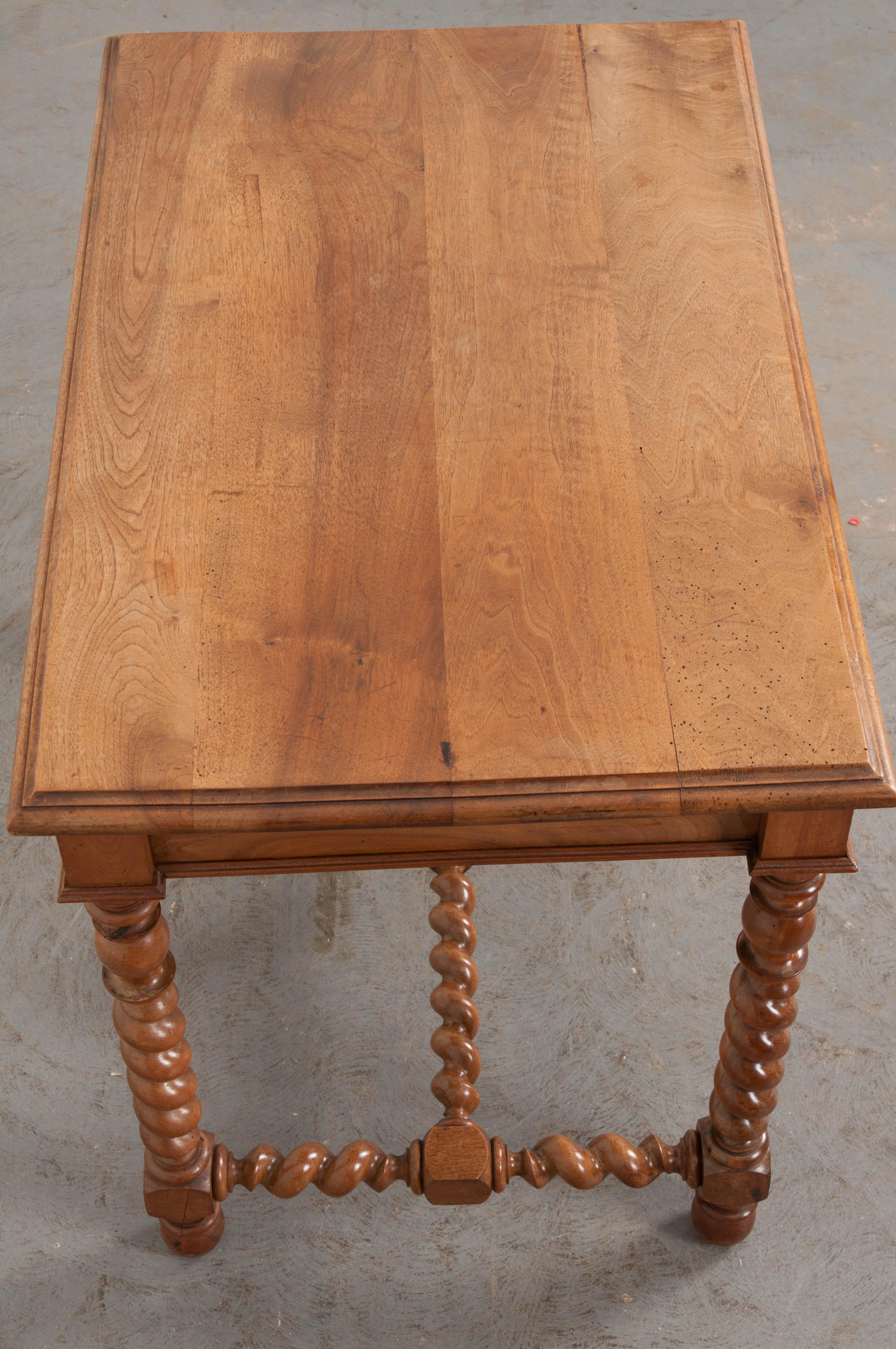 French 19th Century Walnut Barley Twist Desk Table 3