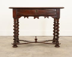 French 19th Century Walnut Barley Twist Table