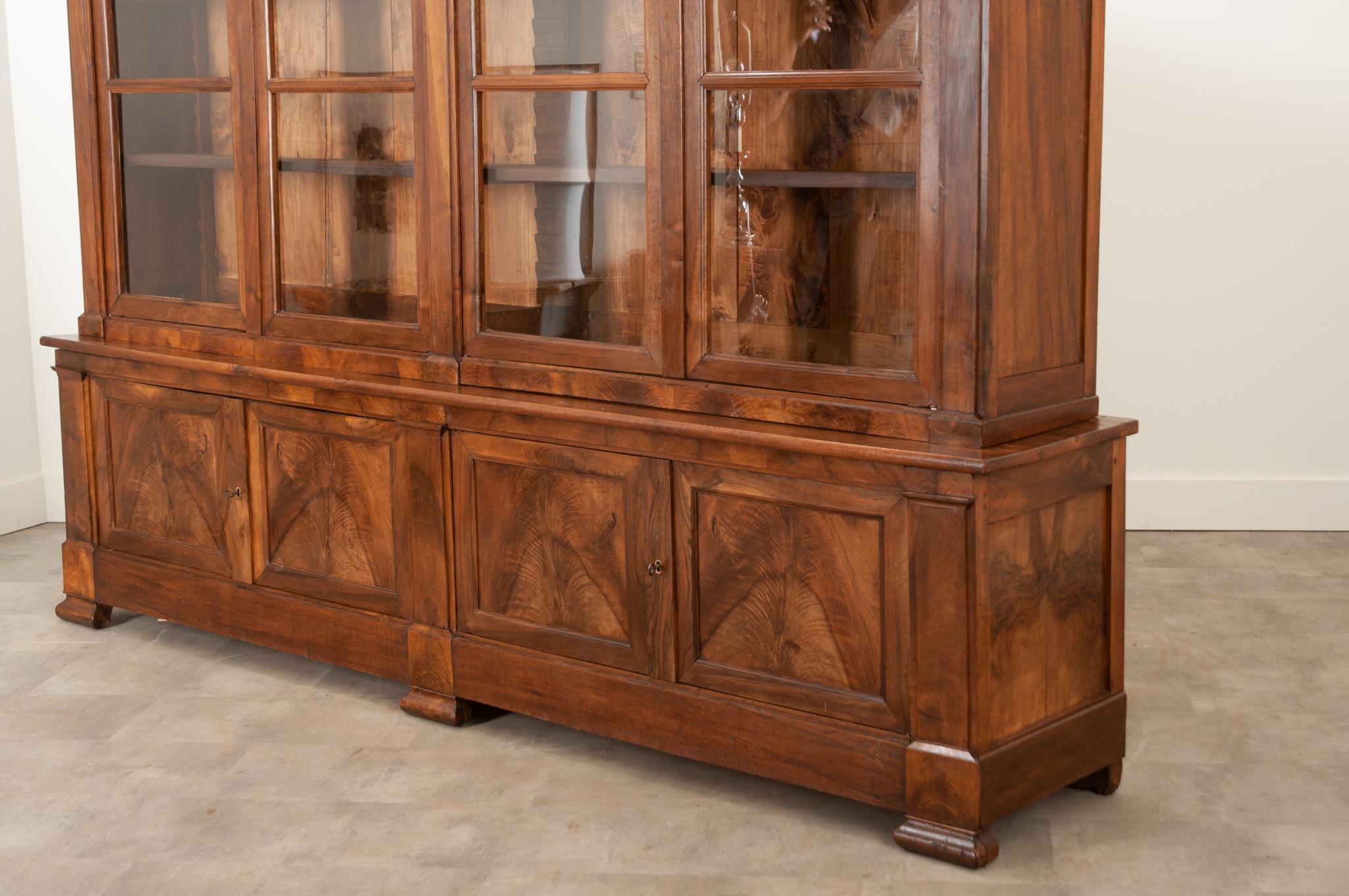 French 19th Century Walnut Bibliotheque For Sale 2