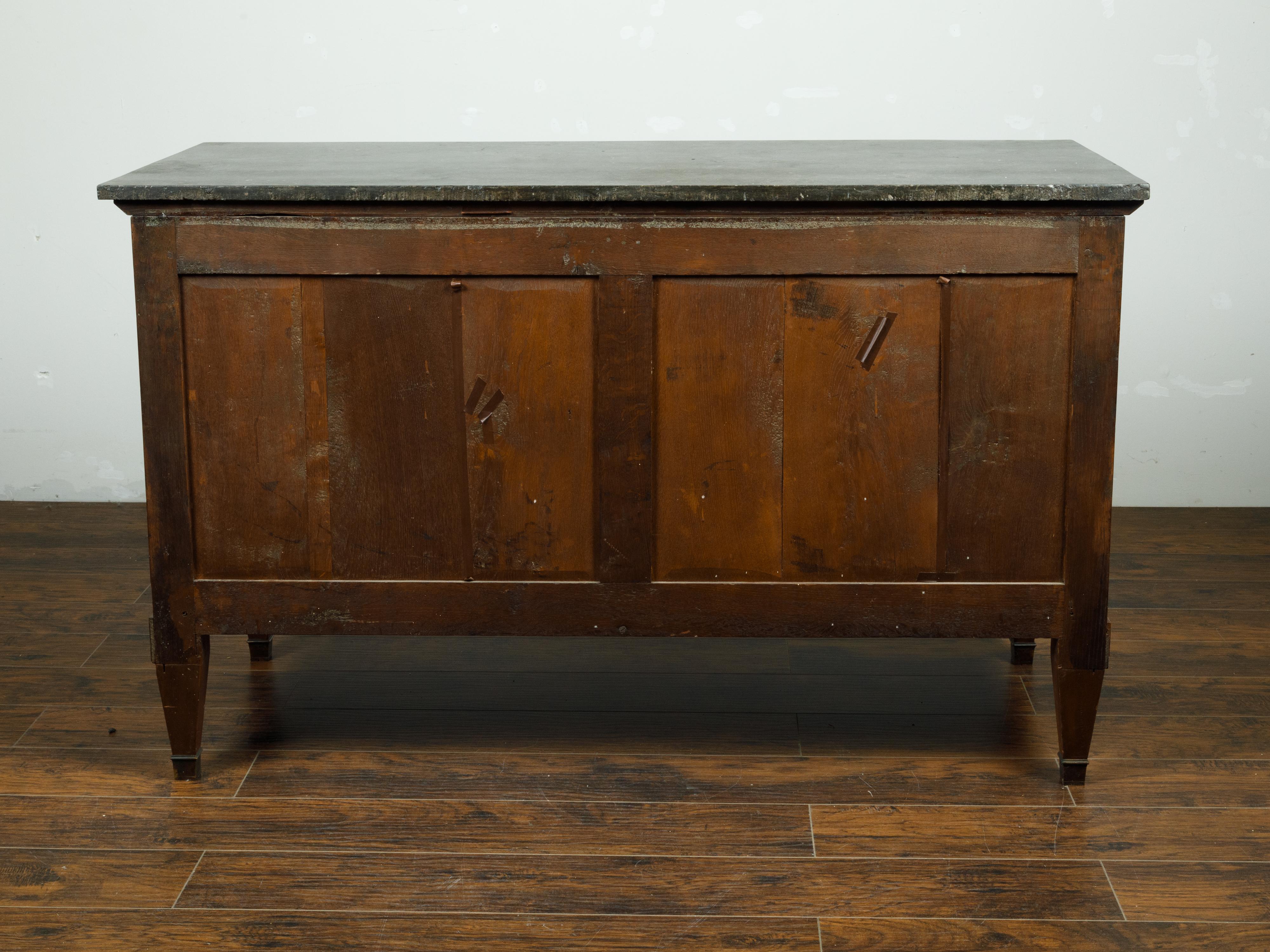 French 19th Century Walnut Buffet with Marble Top, Pull-Out, Drawers and Doors For Sale 5