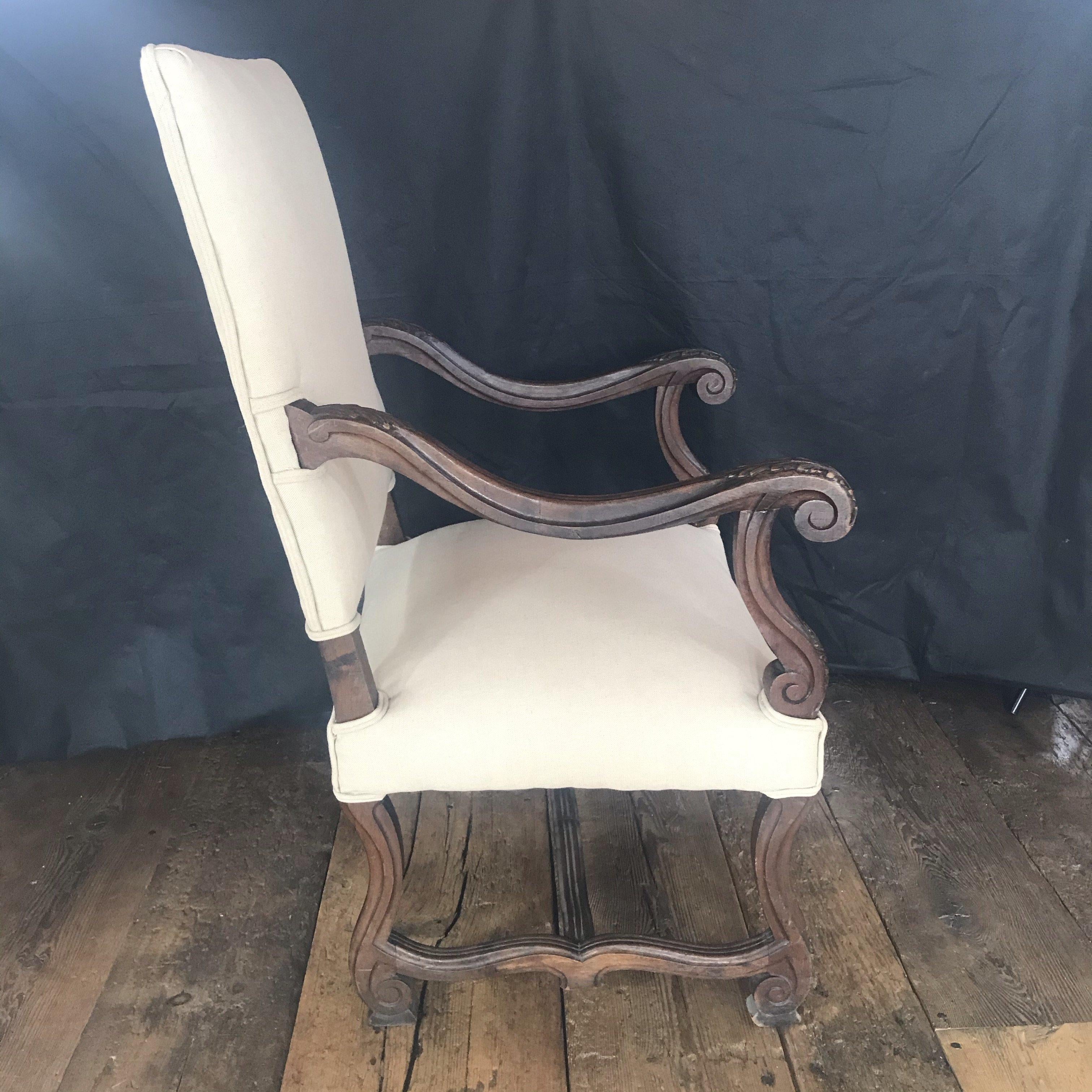 French 19th Century Walnut Carved Louis XV Armchair 1