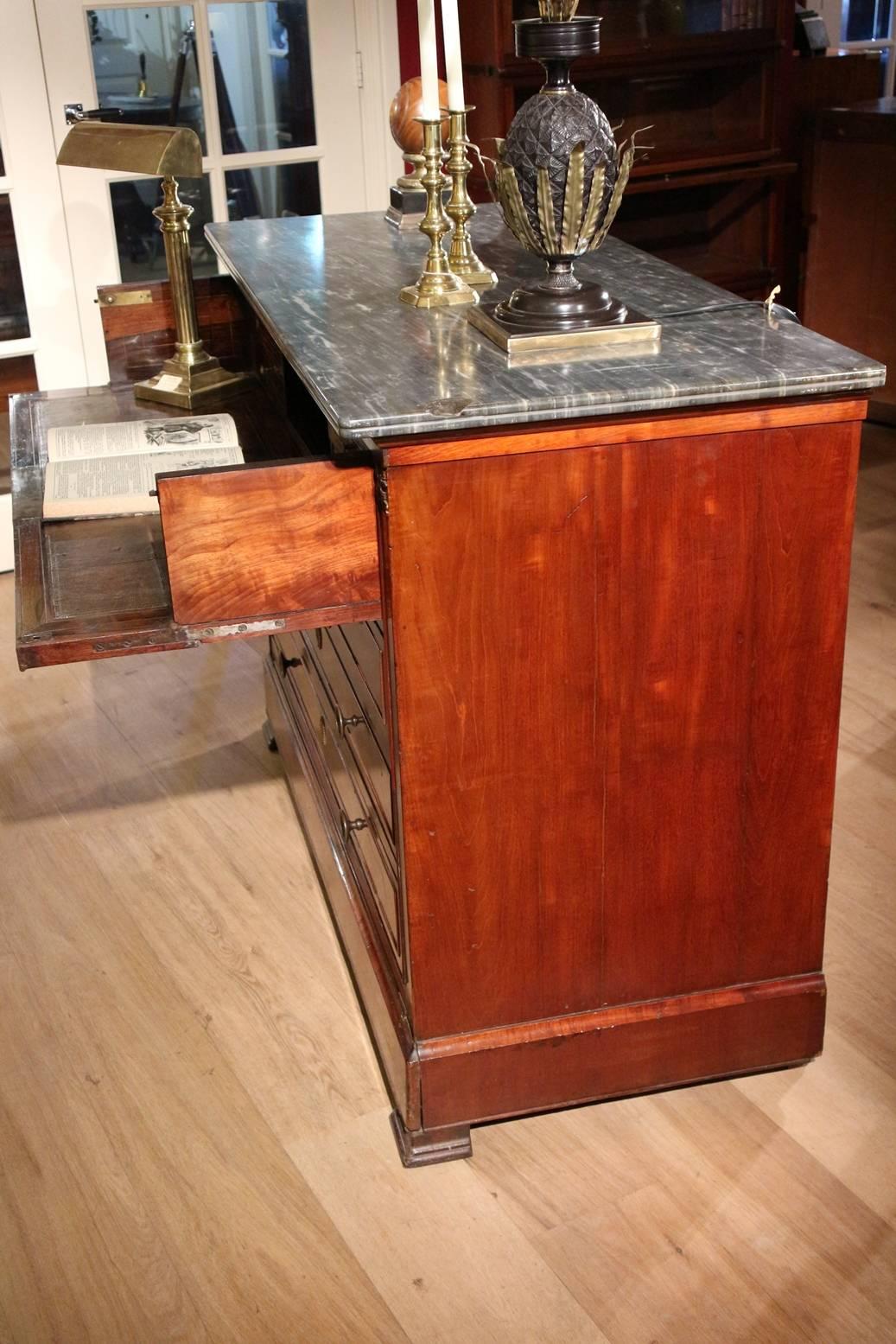 French 19th Century Walnut Chest of Drawers with Secretary Drawer For Sale 3