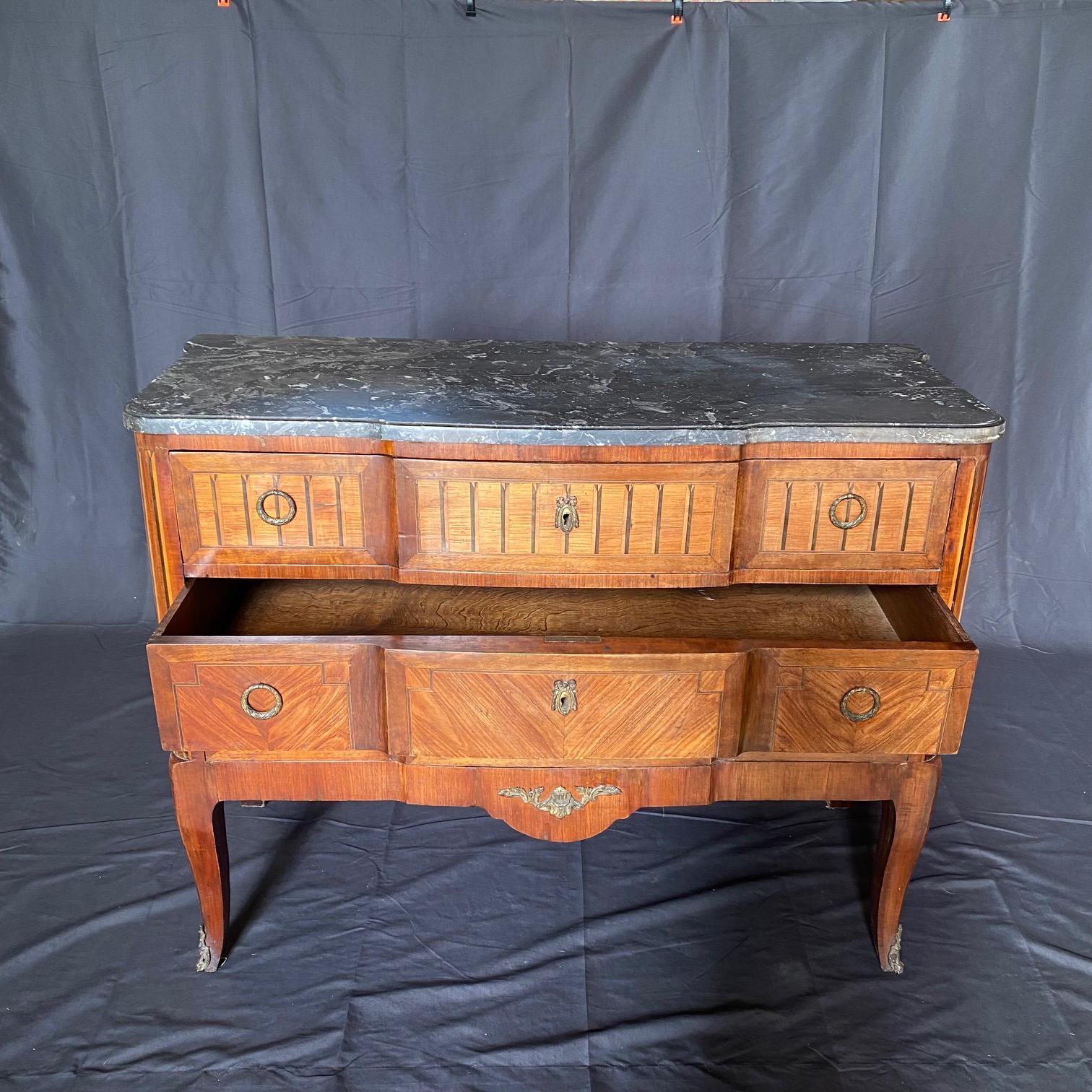 Neoclassical French 19th Century Walnut Commode Secretary Desk