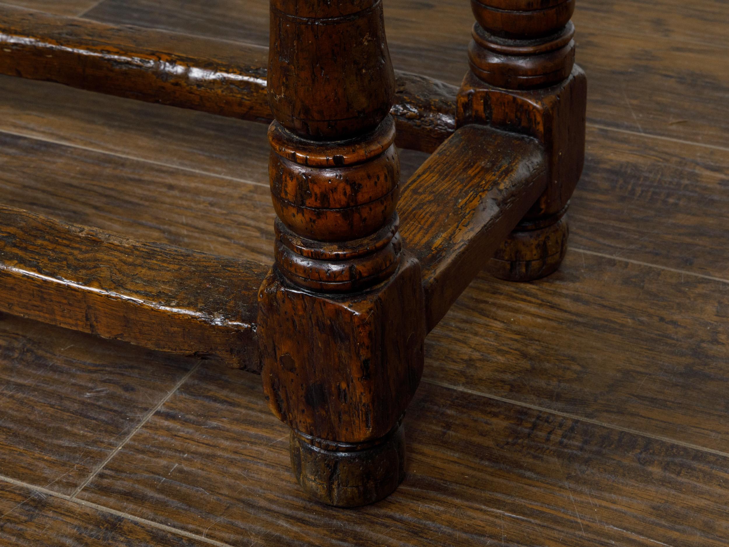 French 19th Century Walnut Console Table with Two Carved Drawers For Sale 9