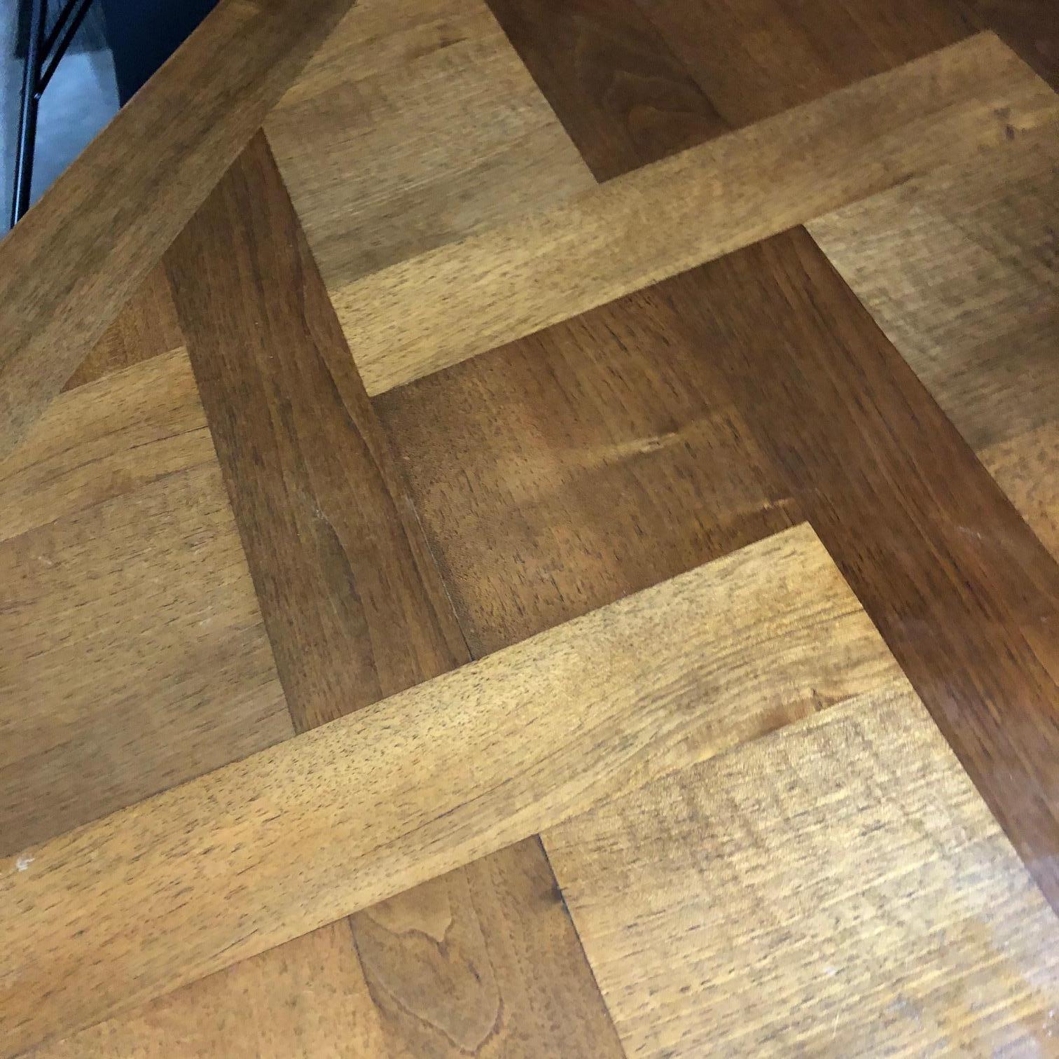 French 19th Century Walnut Country French Parquet Inlay Dining Table 6