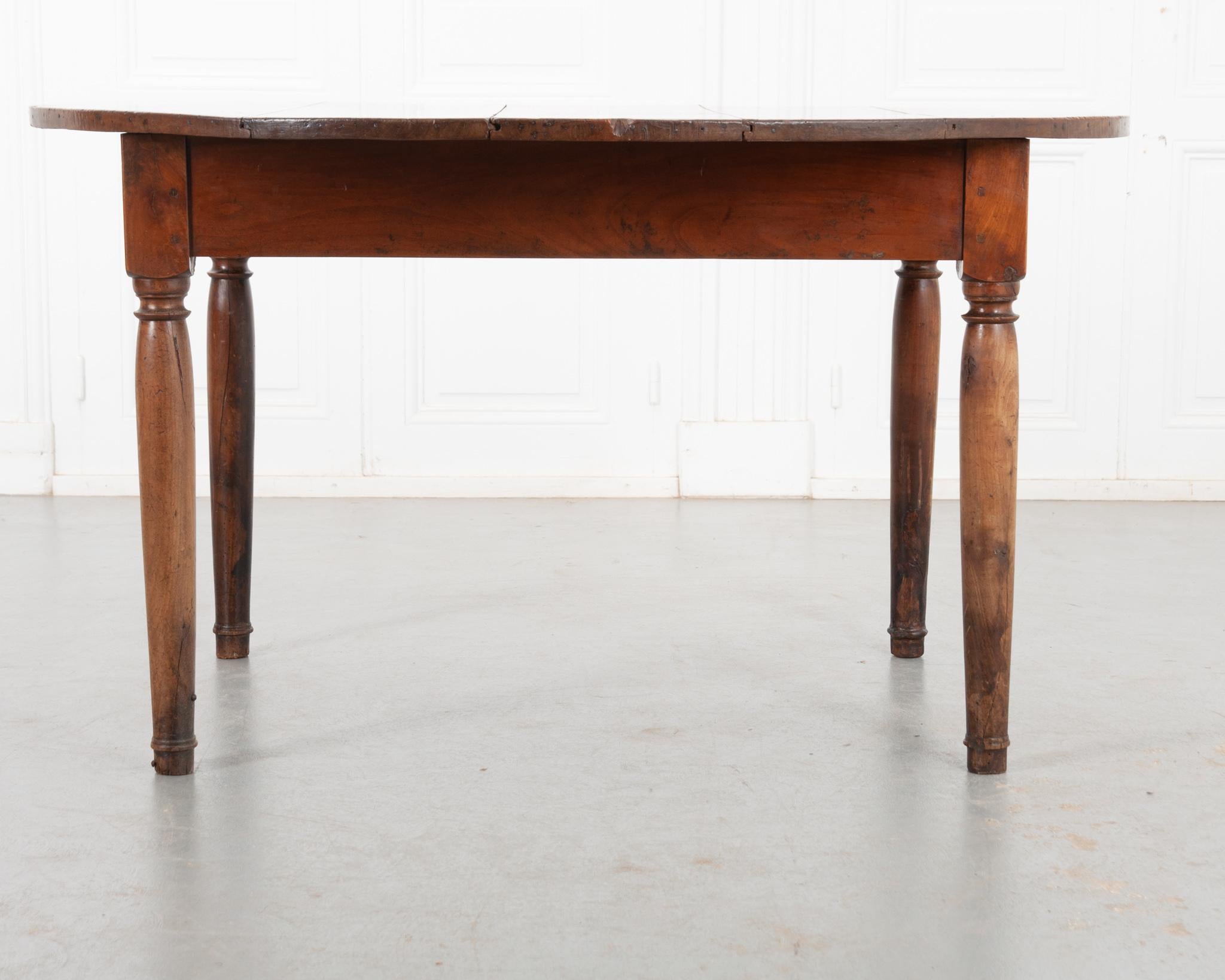 French Provincial French 19th Century Walnut Dining Table For Sale