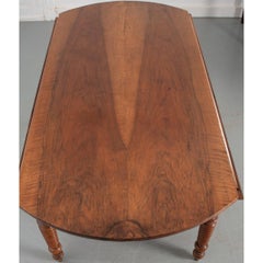 French 19th Century Walnut Drop Leaf Dining Table