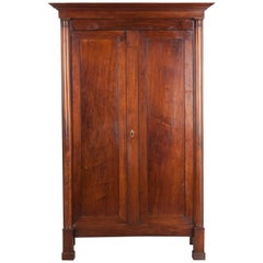 Antique French 19th Century Walnut Empire Armoire