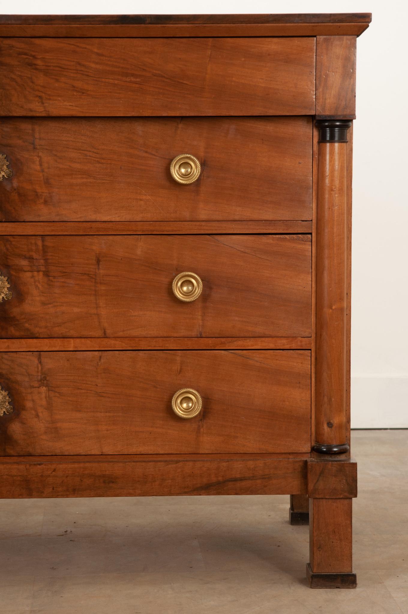 Patinated French 19th Century Walnut Empire Commode
