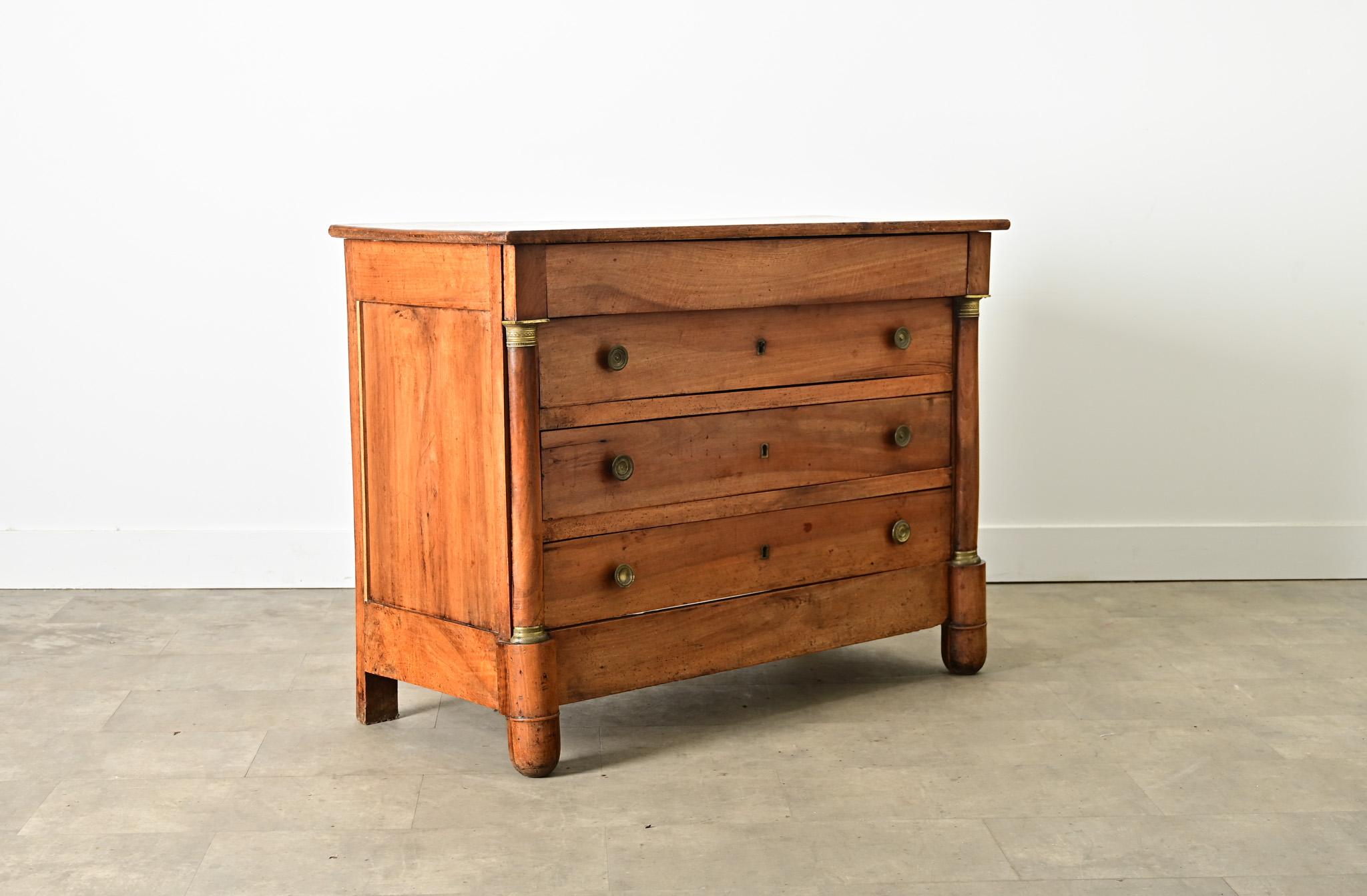 French 19th Century Walnut Empire Commode For Sale 2