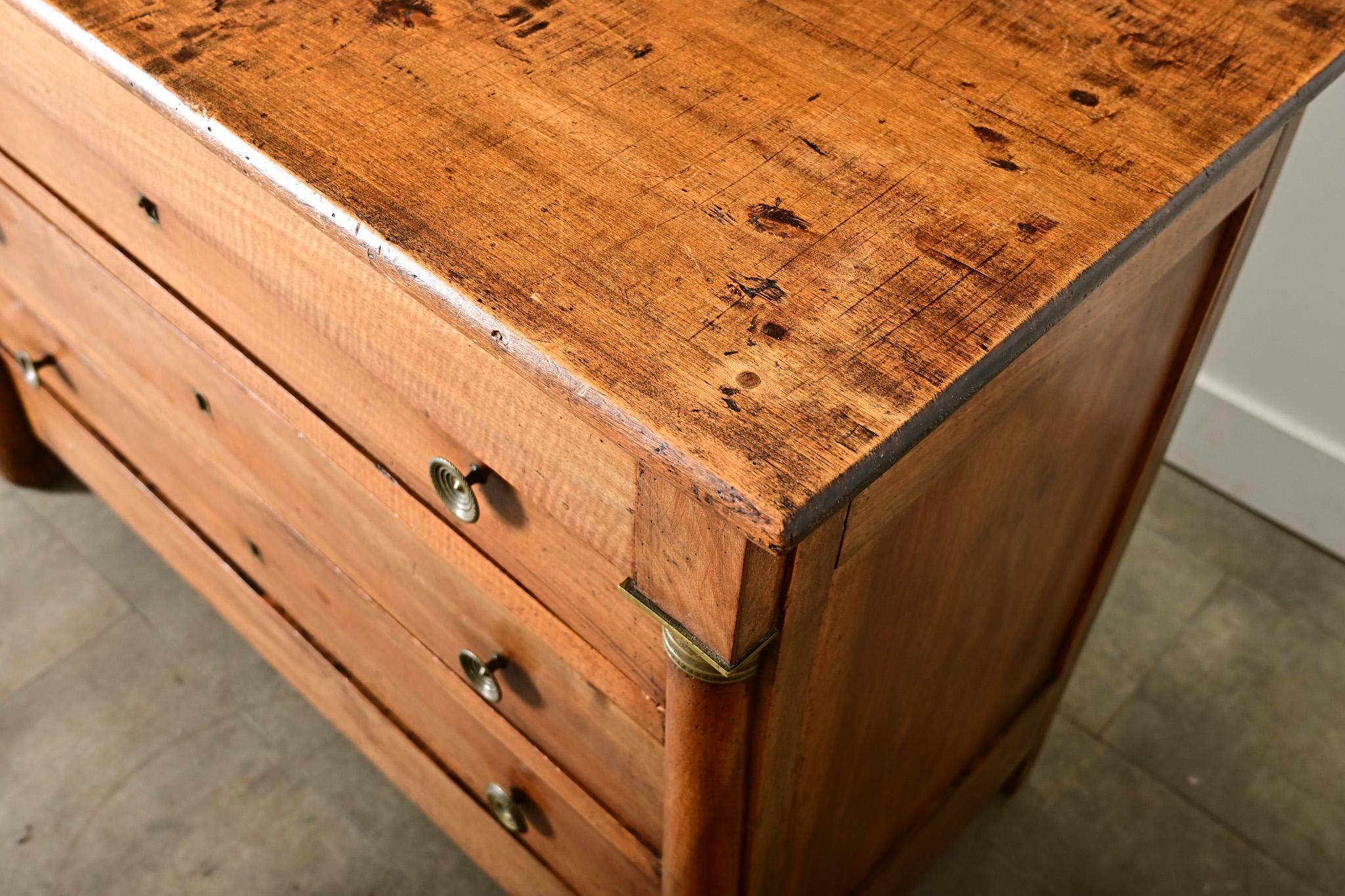 French 19th Century Walnut Empire Commode For Sale 3