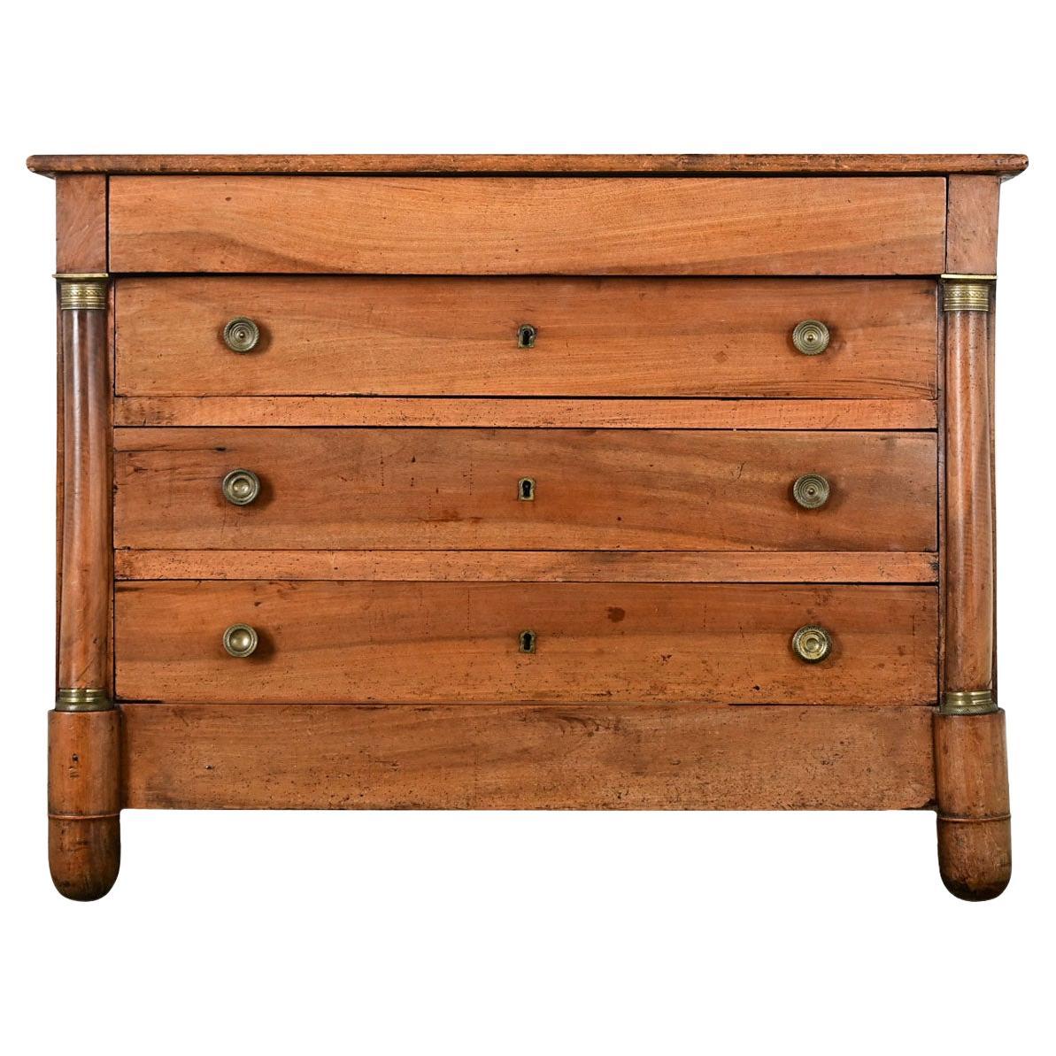 French 19th Century Walnut Empire Commode For Sale
