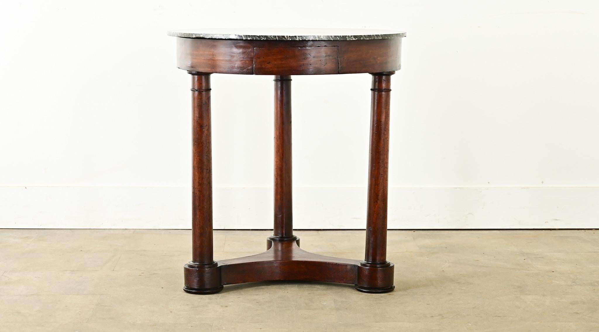 Turned French 19th Century Walnut Empire Gueridon