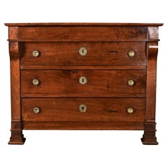 French 19th Century Walnut Empire Style Commode