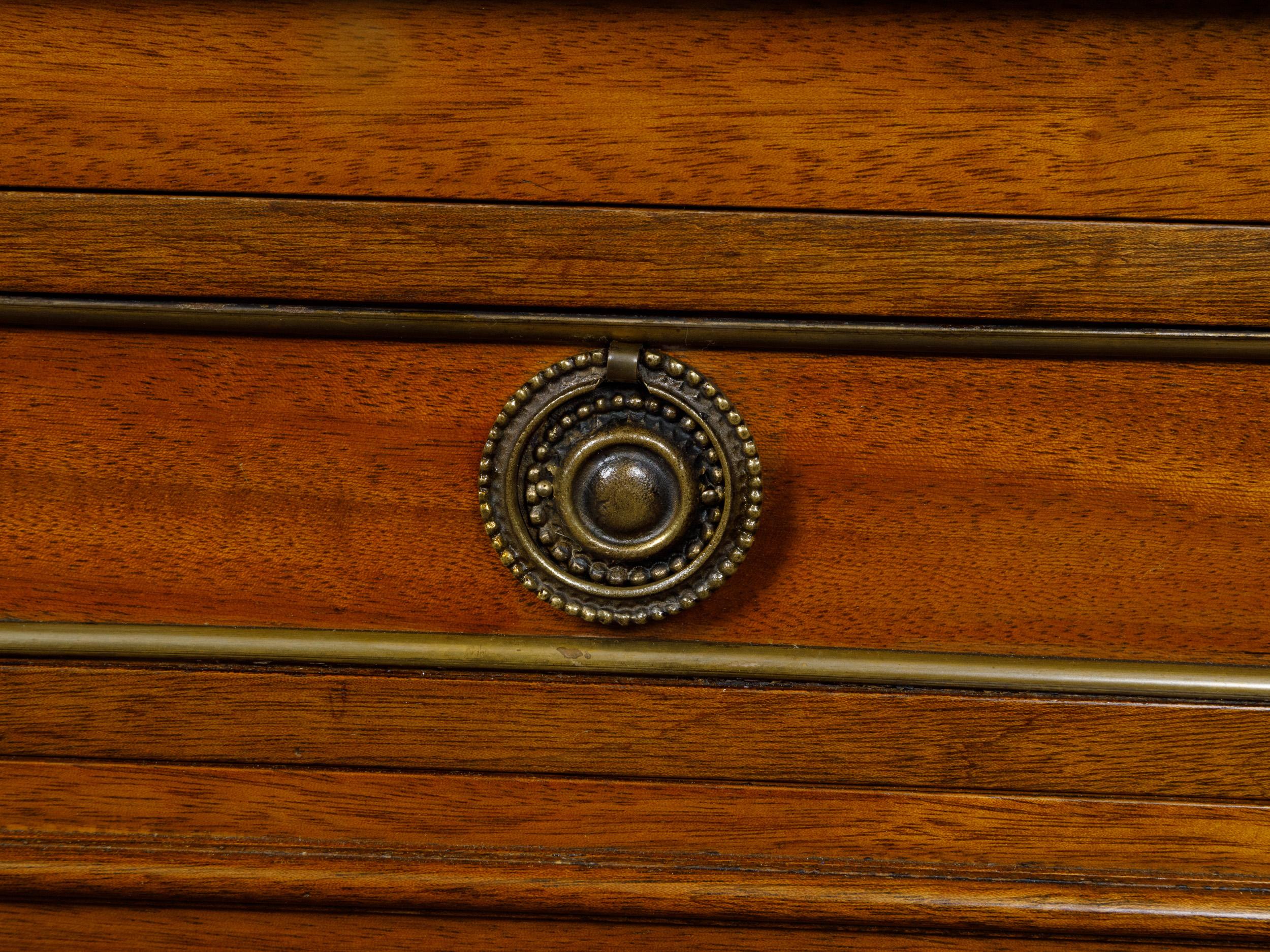 French 19th Century Walnut Enfilade with Gray Marble Top, Doors and Drawers 7