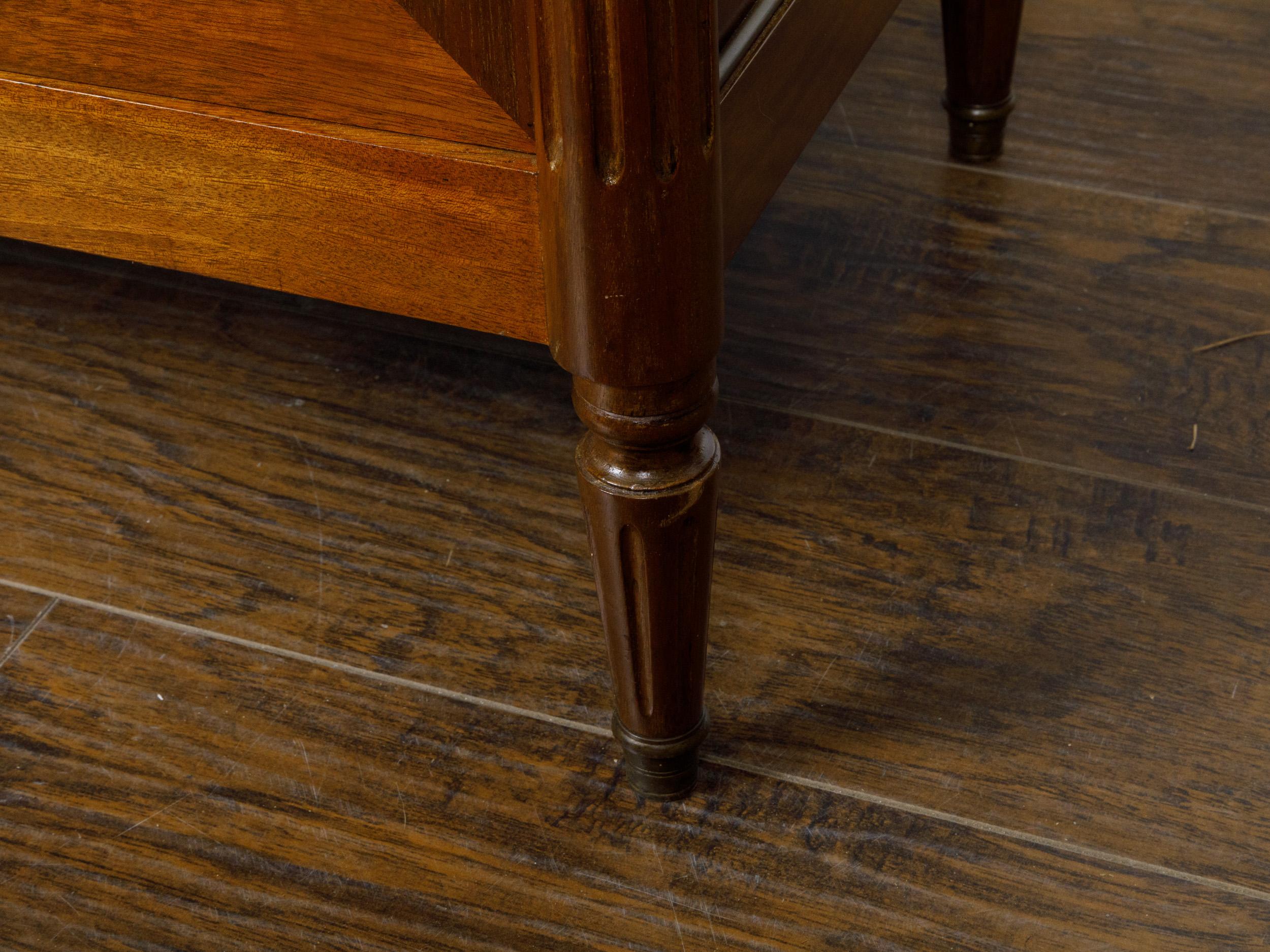 French 19th Century Walnut Enfilade with Gray Marble Top, Doors and Drawers 8