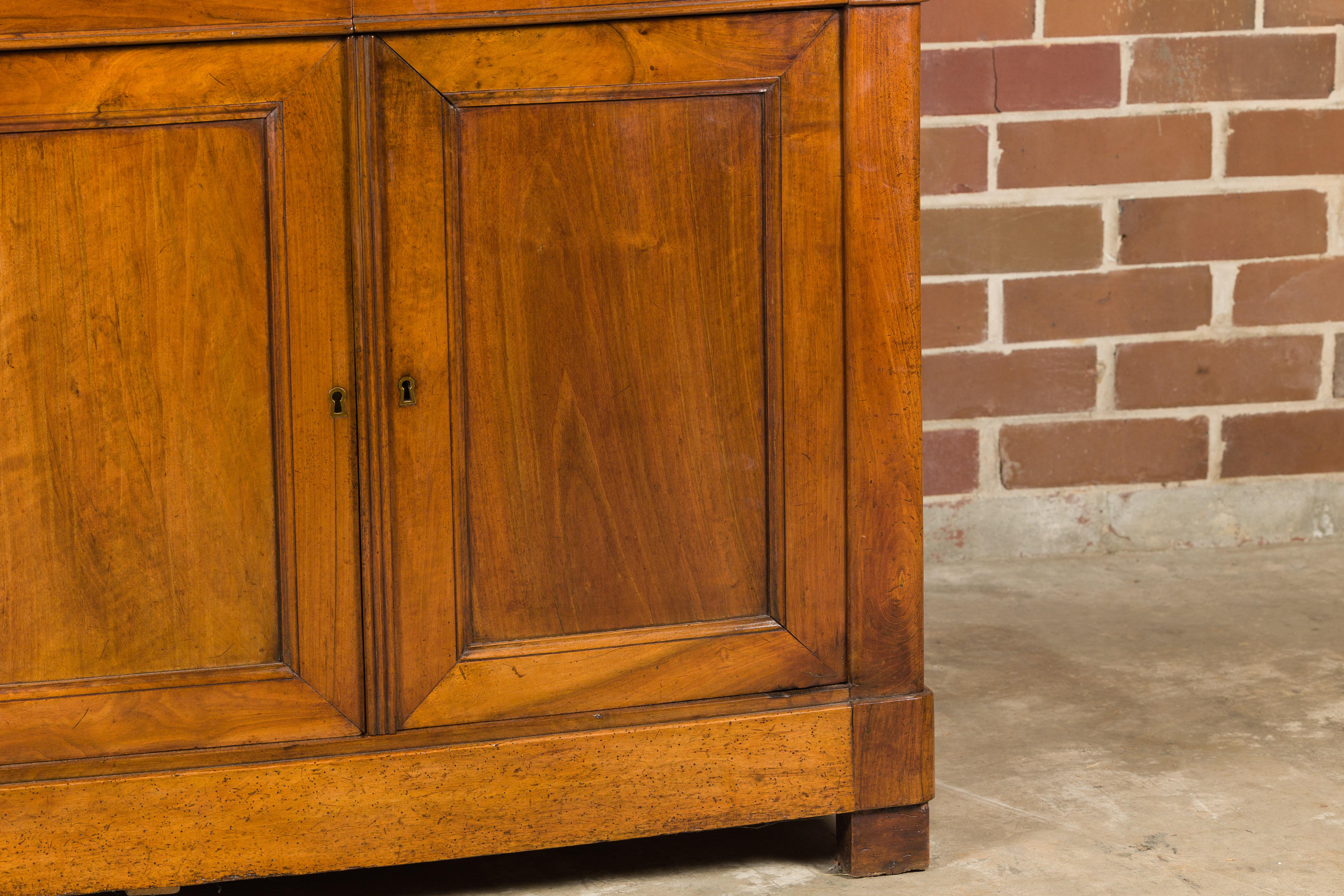 French 19th Century Walnut Enfilade with Three Drawers over Three Doors For Sale 8