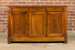 French 19th Century Walnut Enfilade with Three Drawers over Three Doors