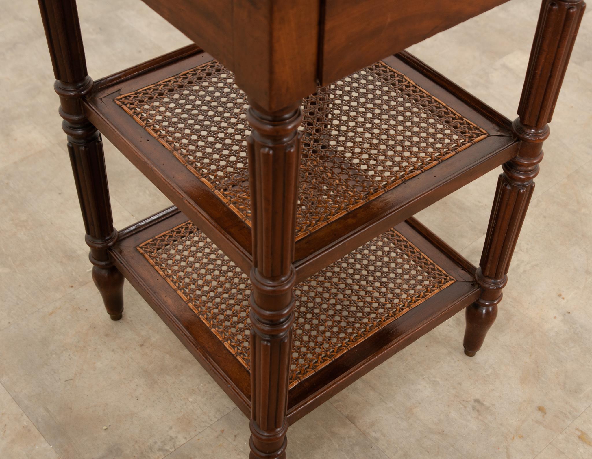 Hand-Carved French 19th Century Walnut Etagere