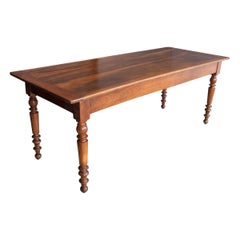 French 19th Century Walnut Farmhouse Style Table