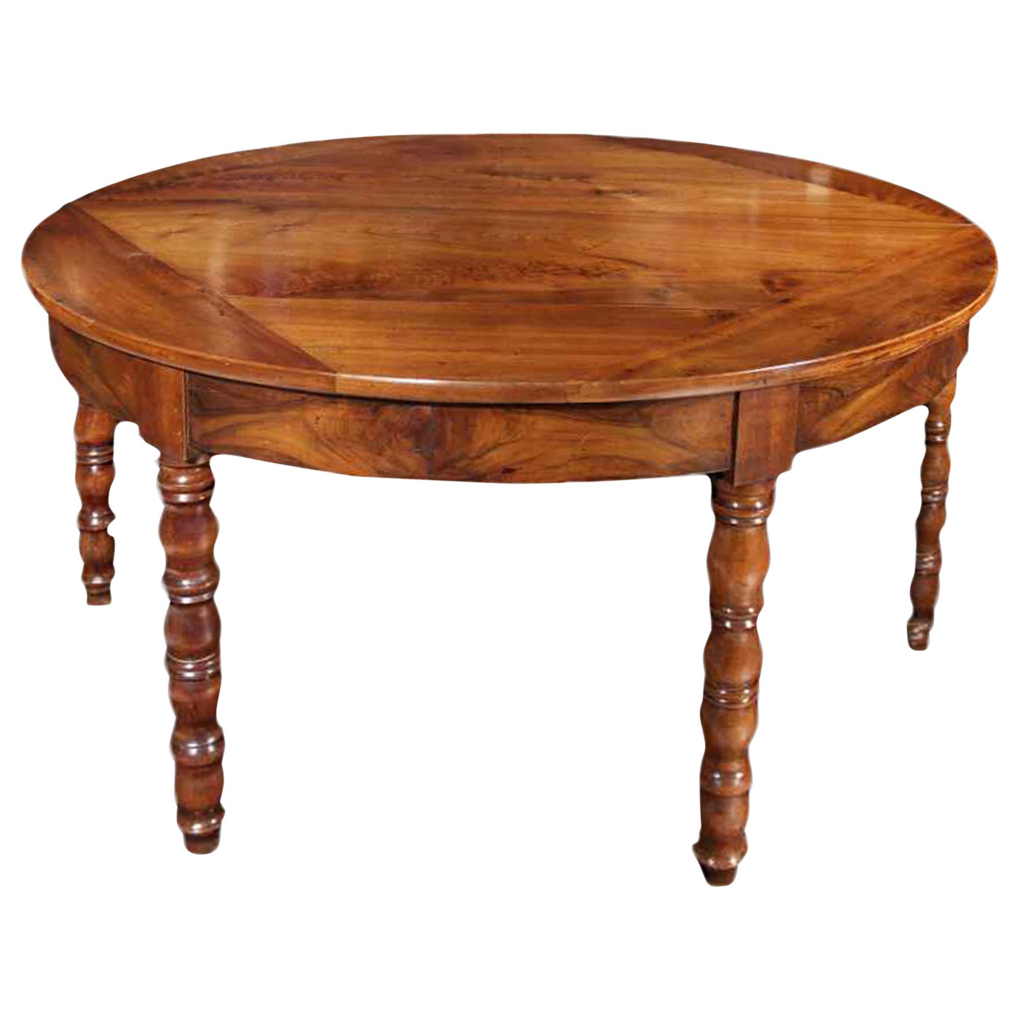 French 19th Century Walnut Flip Top Country Dining Table/ Console For Sale
