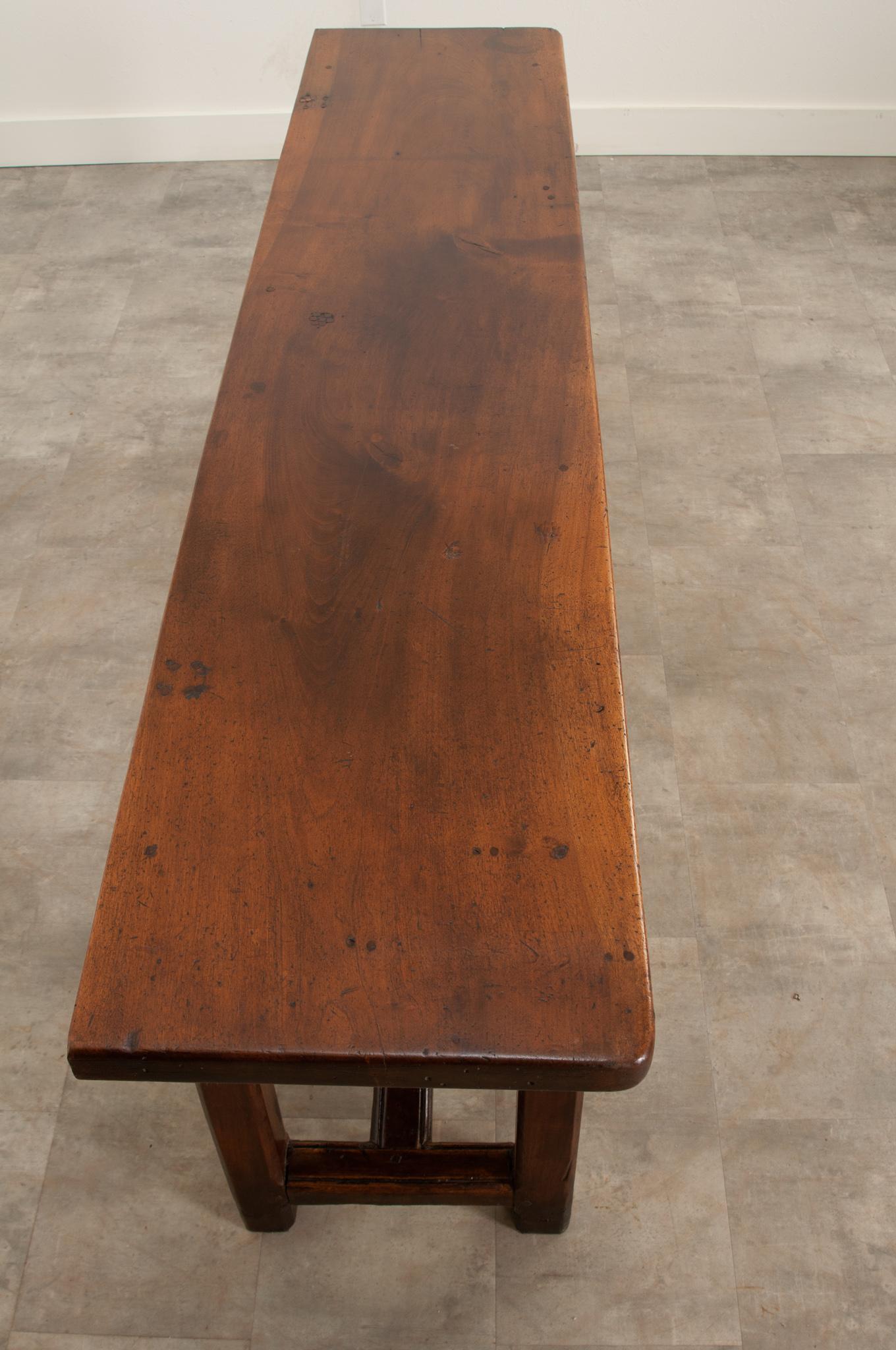 Chamfered French 19th Century Walnut & Fruitwood Server For Sale