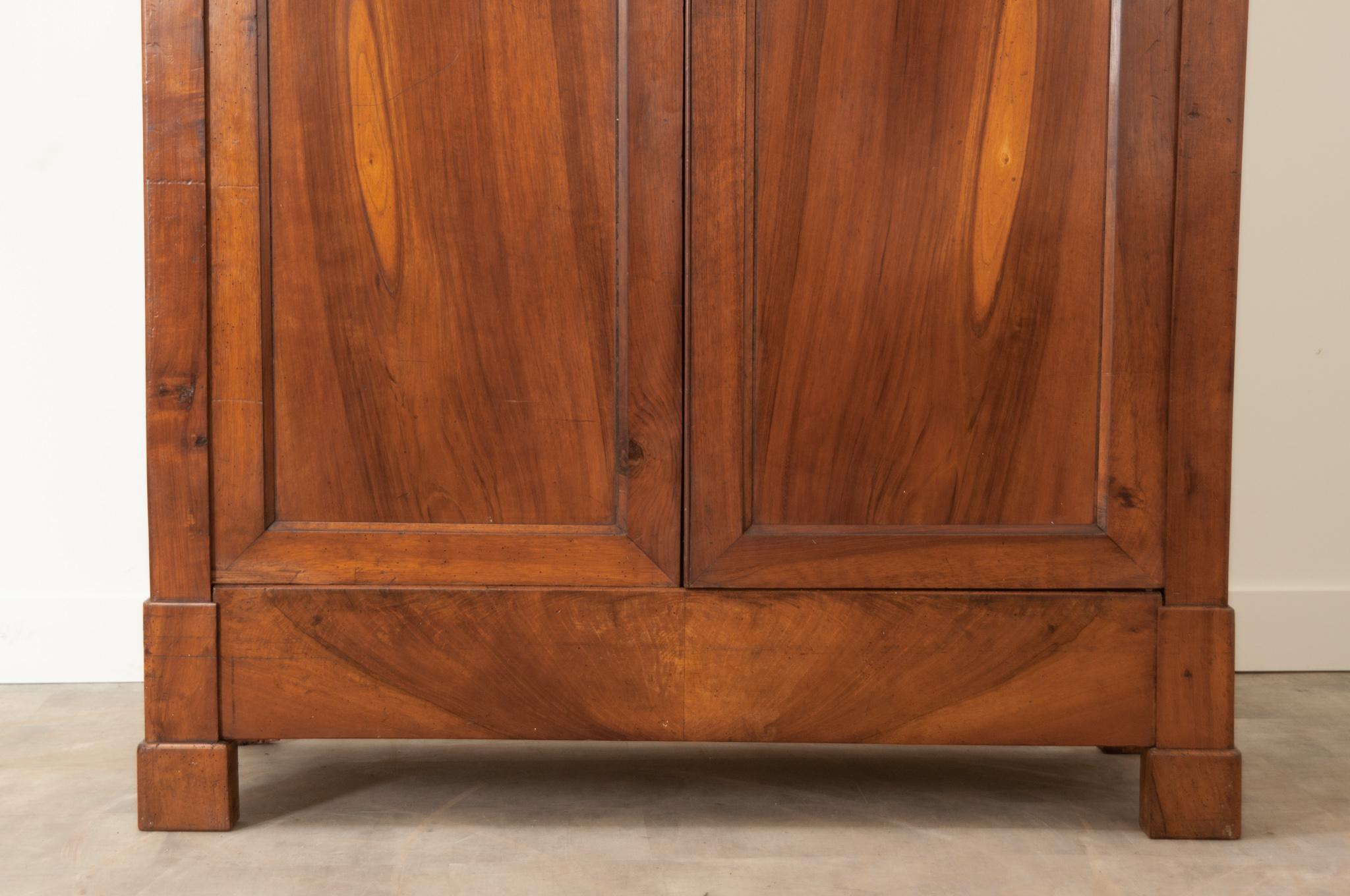 Patinated French 19th Century Walnut Louis Philippe Armoire
