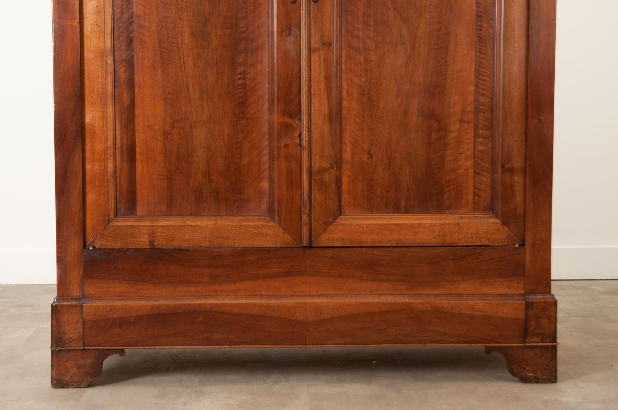 Hand-Carved French 19th Century Walnut Louis Phillipe Armoire