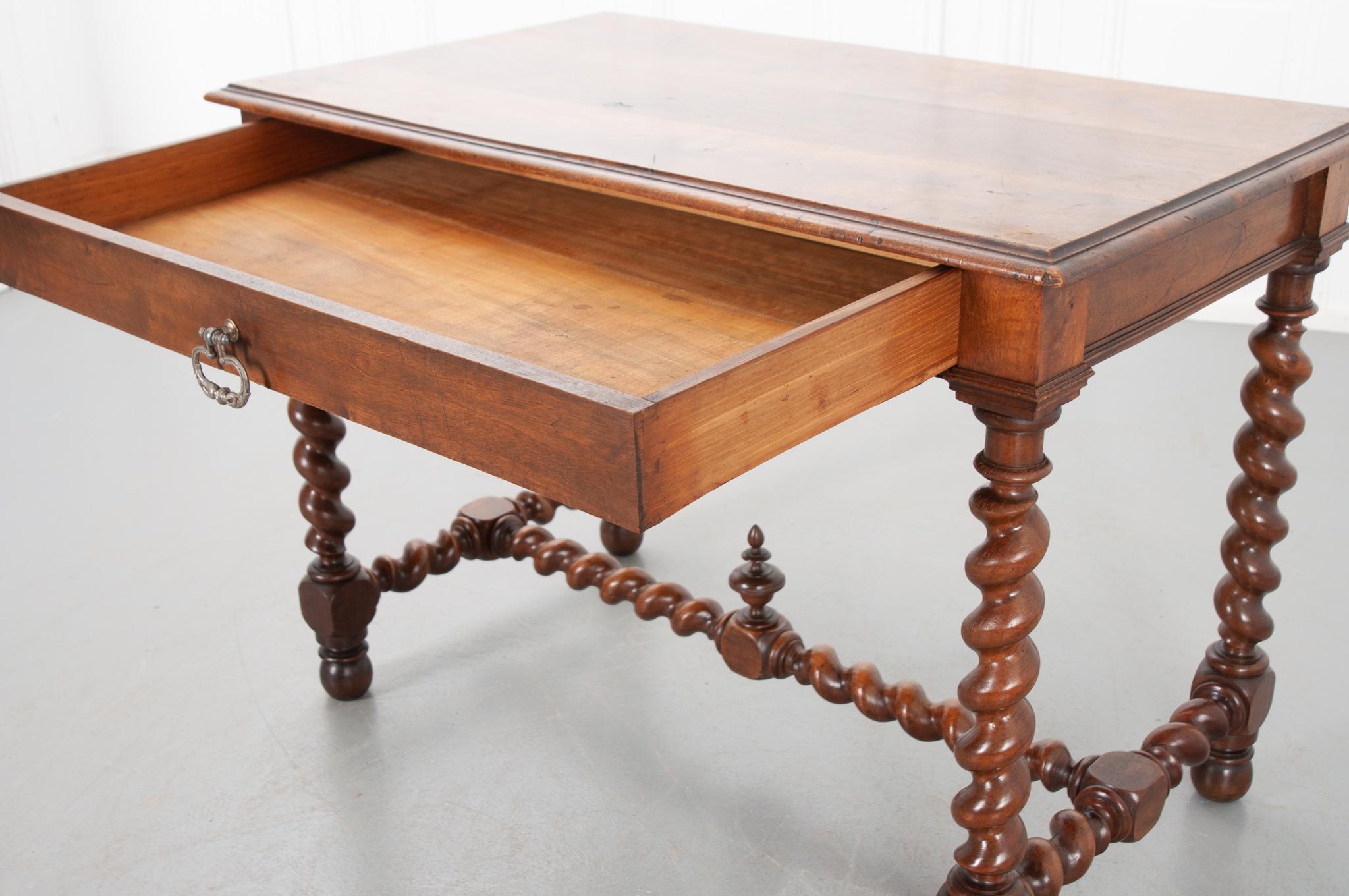 French 19th Century Walnut Louis XIII-Style Writing Table 1